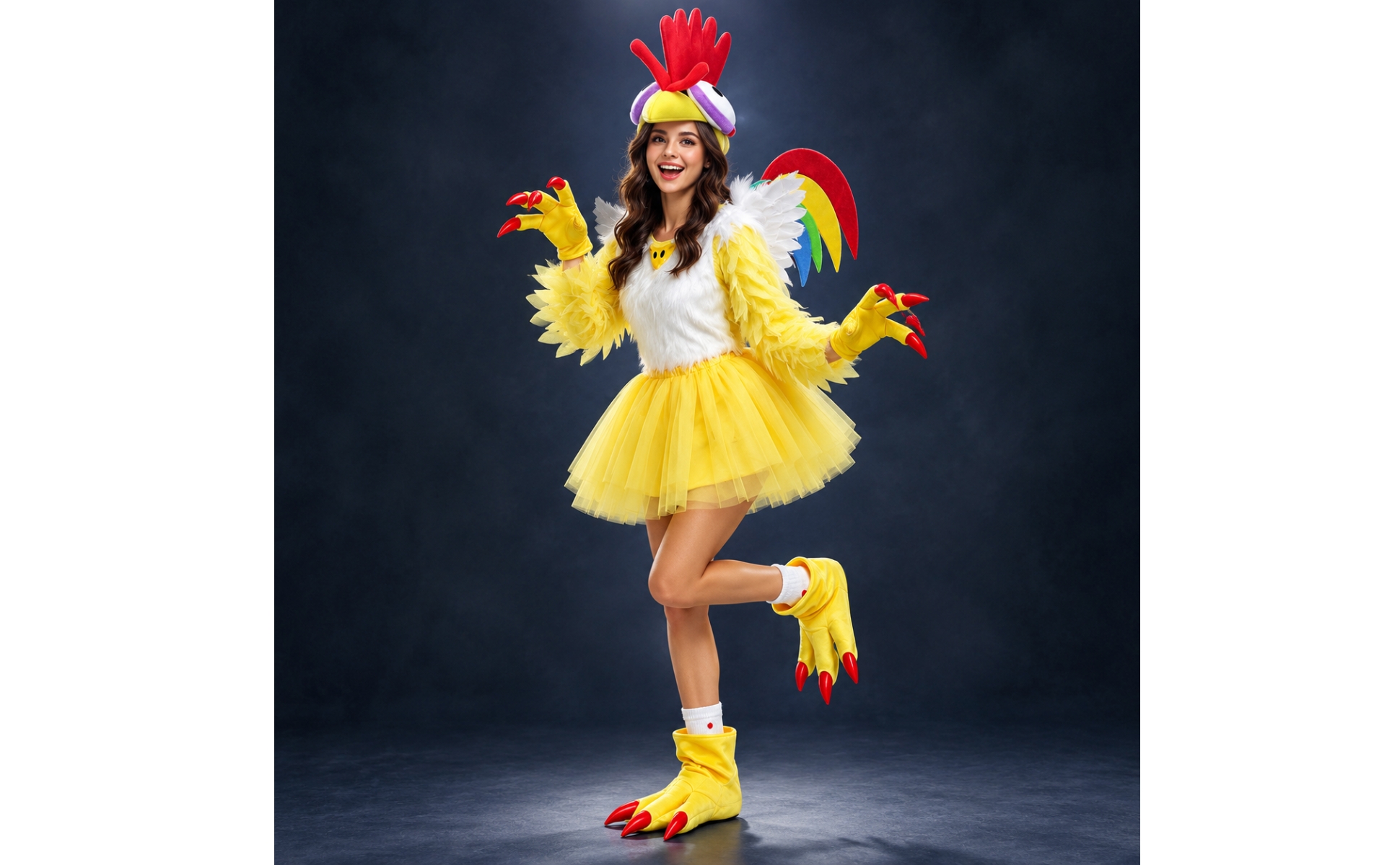 Rooster Face Costume Headband Festive for Halloween Events, Themed Celebrations