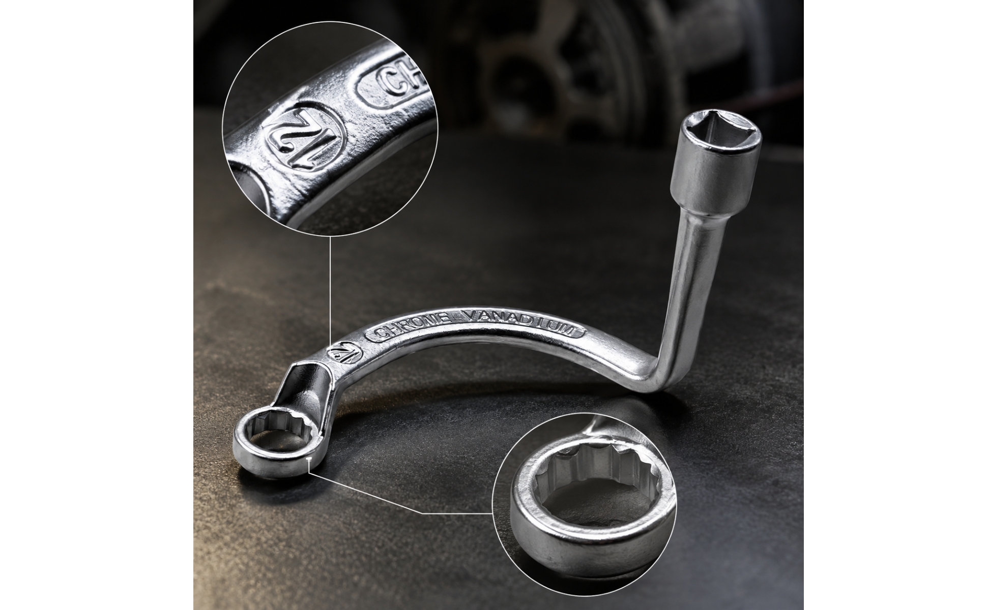 Turbocharger Wrench Chrome-Vanadium Finish for Workshop, Automotive Technicians