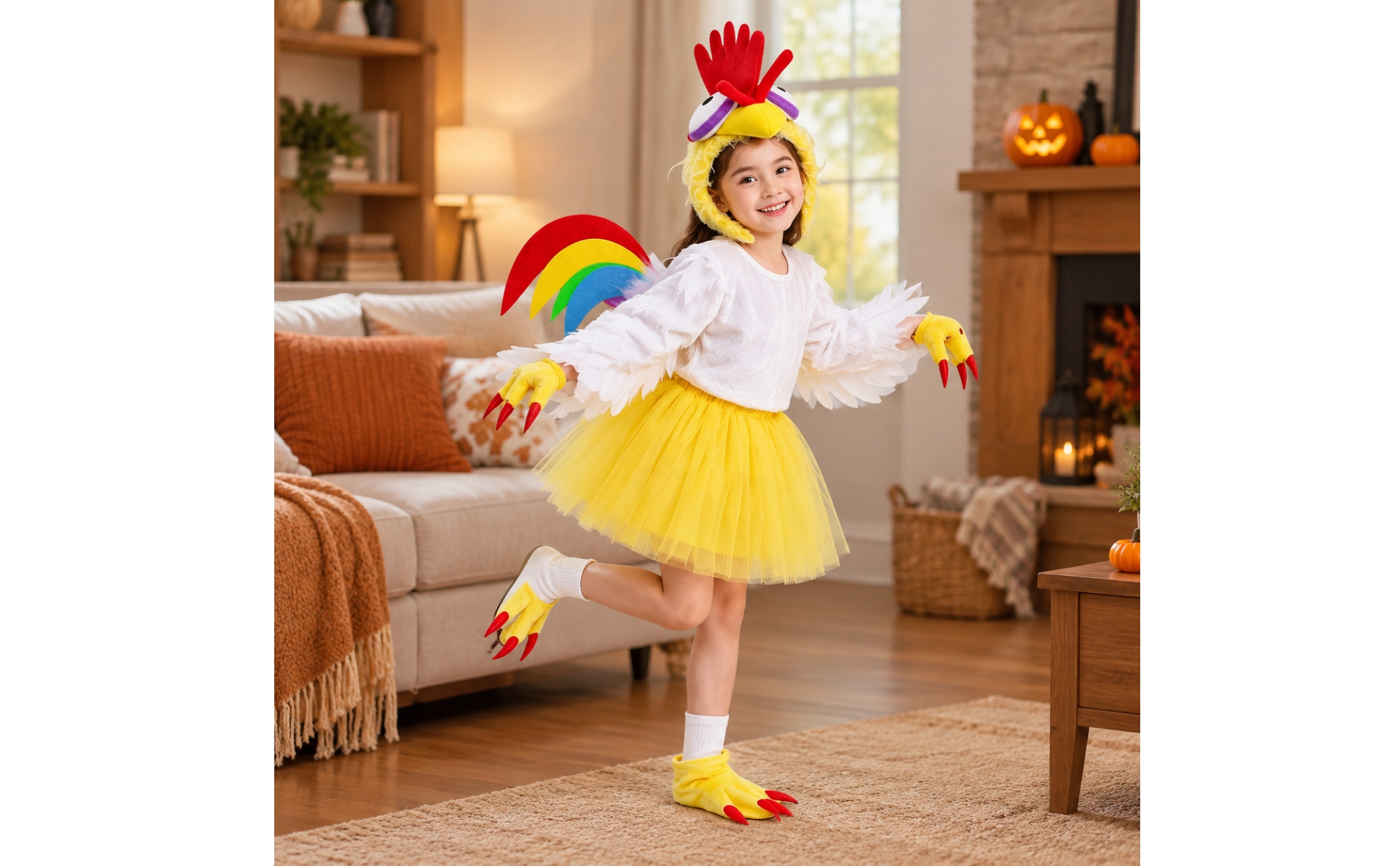 Rooster Face Costume Headband Festive for Halloween Events, Themed Celebrations