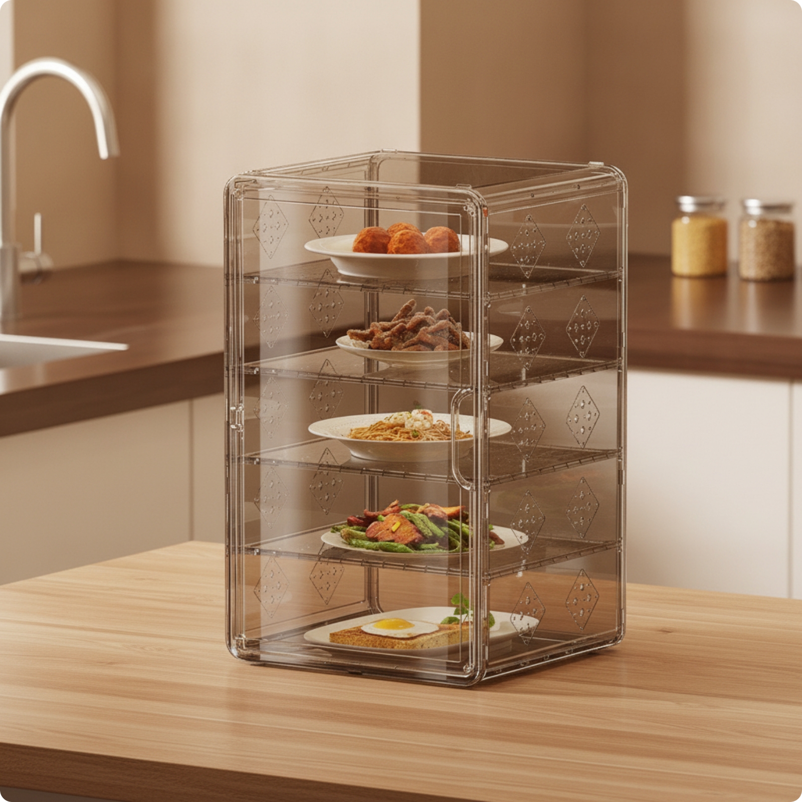 Storage Box Space-Saving Multi-Tier Food Storage Box for Kitchen ...