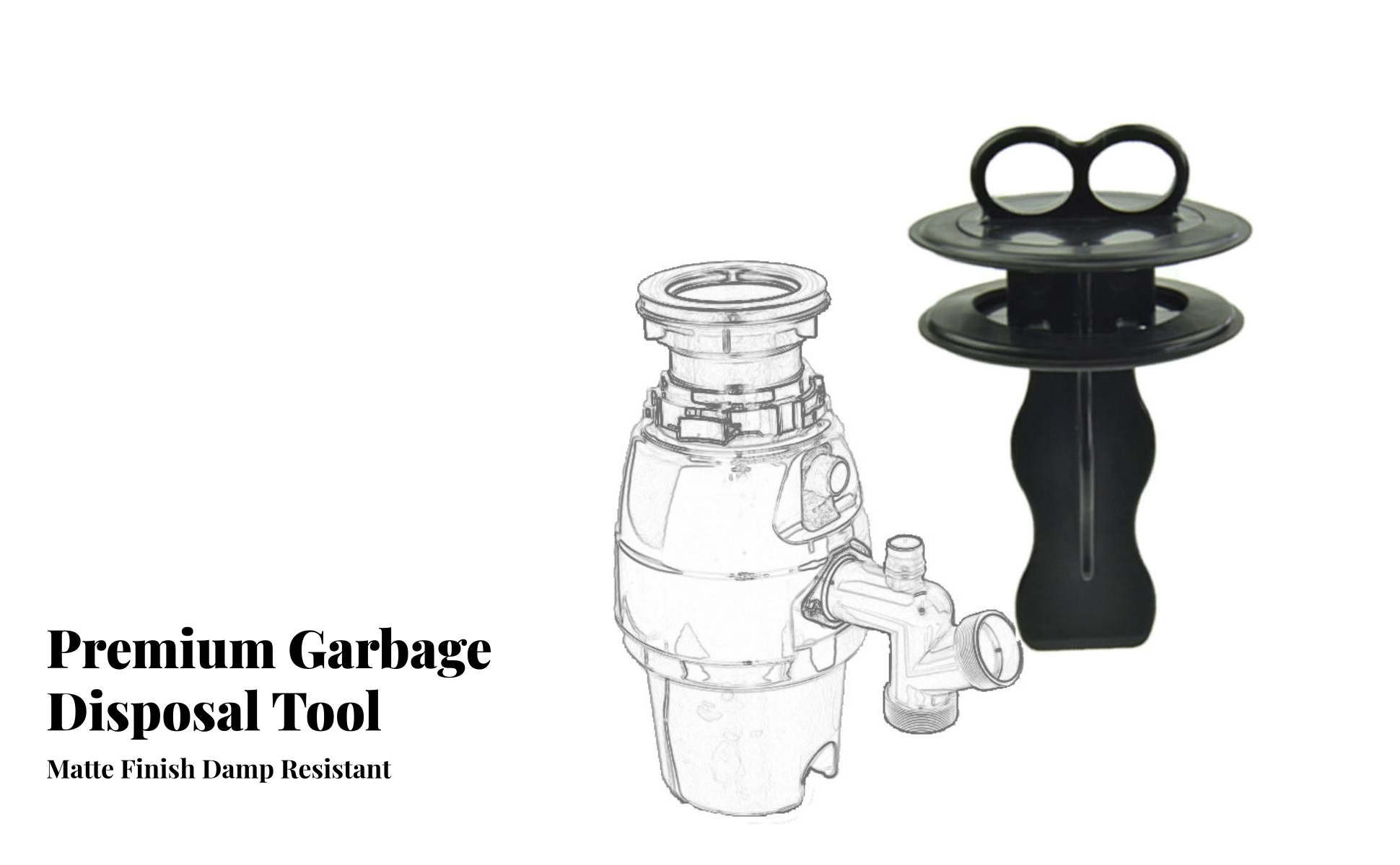 Garbage Disposal Pusher Universal Fit Food Waste Disposer Pusher Easy-to-Clean