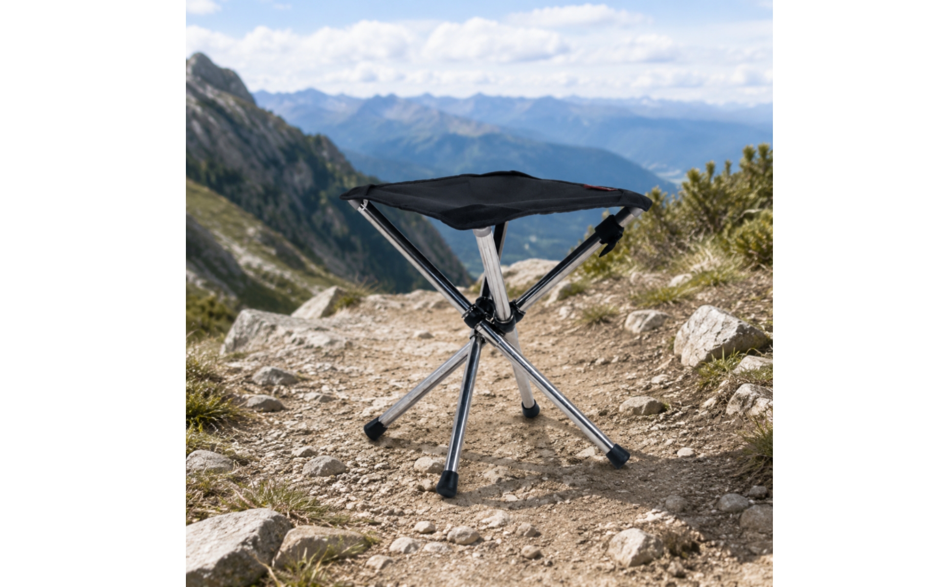 Seat Foldable Telescoping Stool with Carry Bag Compact for Picnics, Hiking
