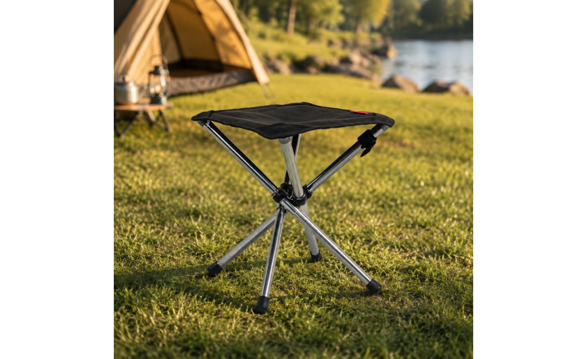 Seat Foldable Telescoping Stool with Carry Bag Compact for Picnics, Hiking