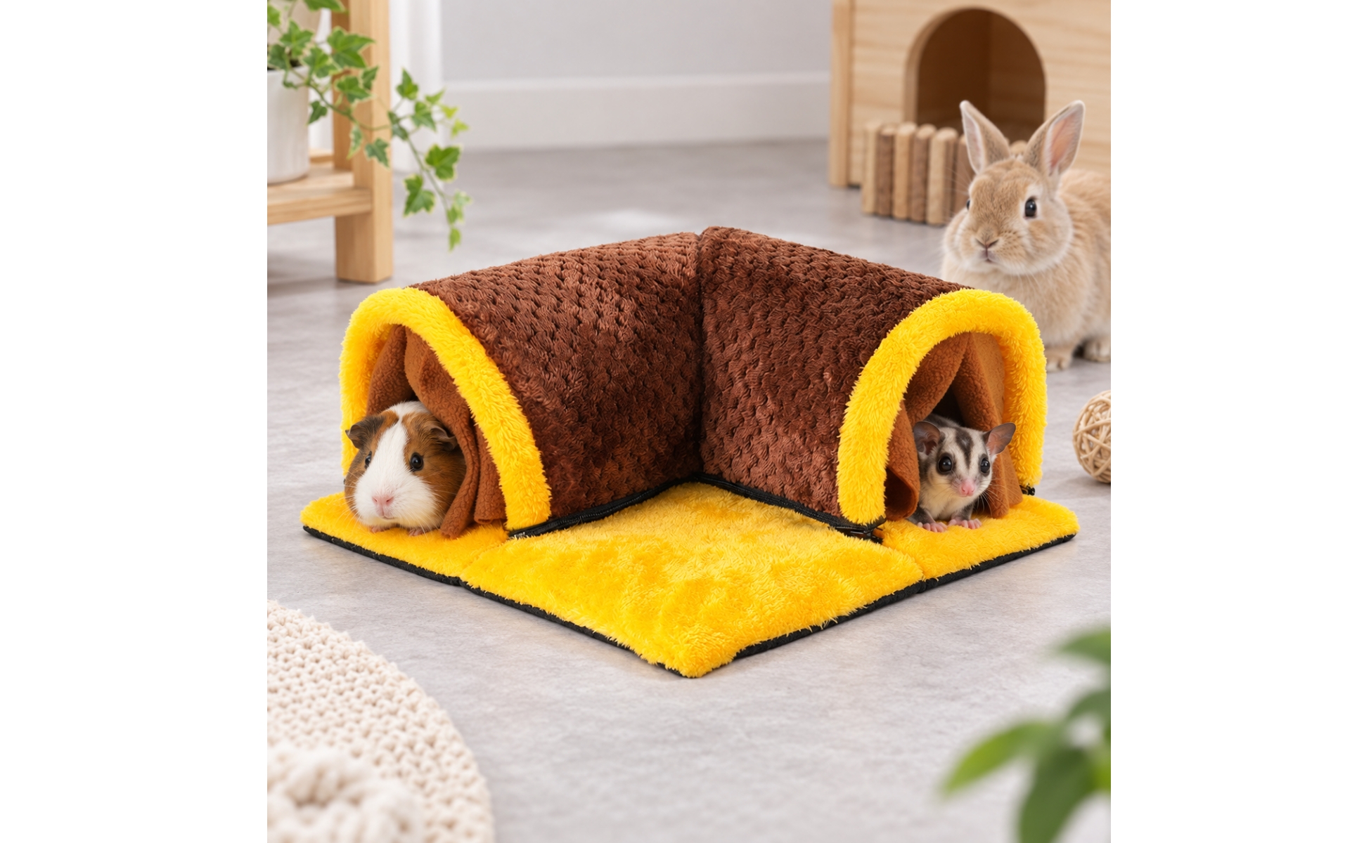 Pet Hideaway Soft Soft Small-Animal Tunnel Hideaway Enclosed