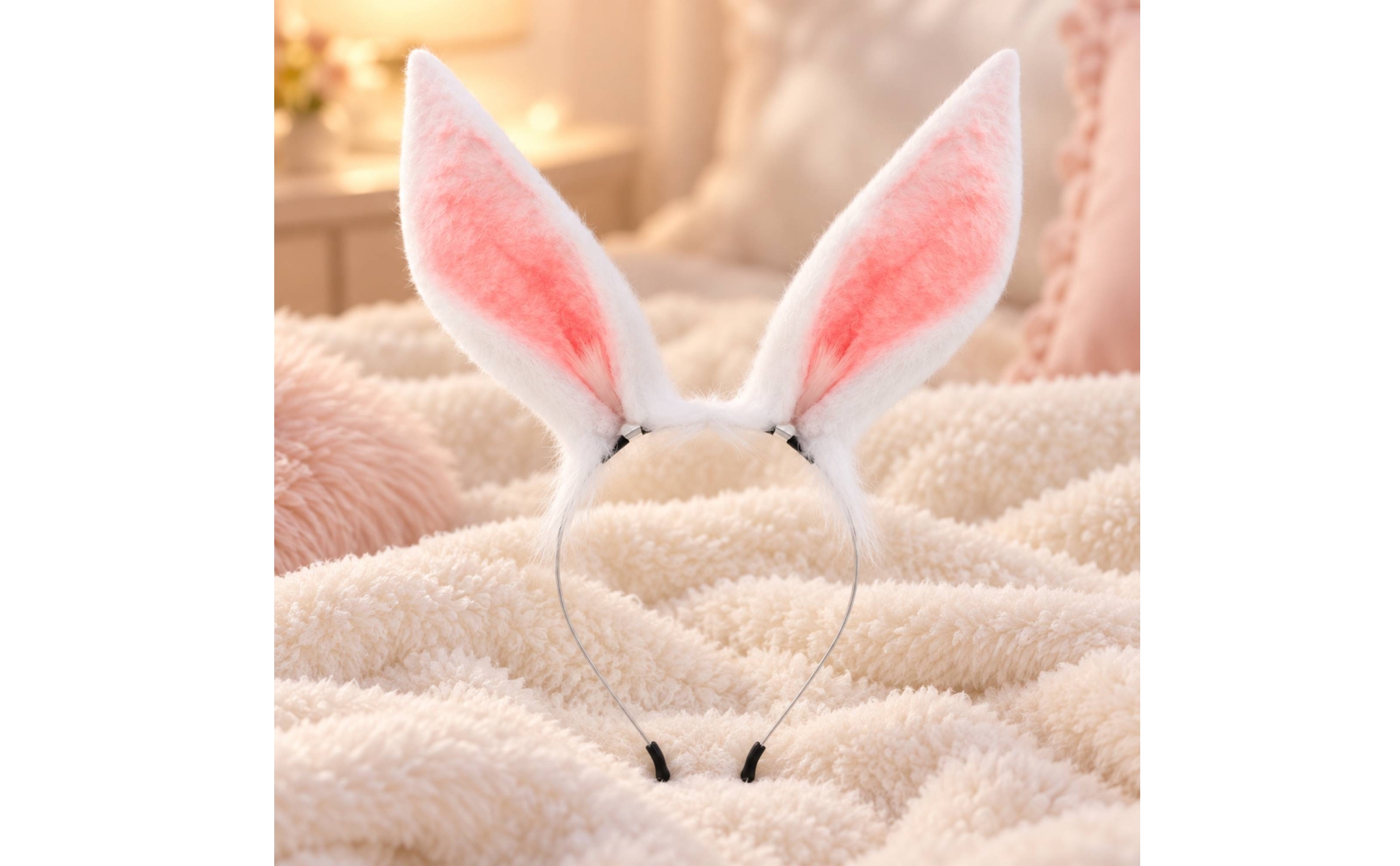 Bunny Ears Headband with Bendable Wire Frame Costume Accessory for Photography