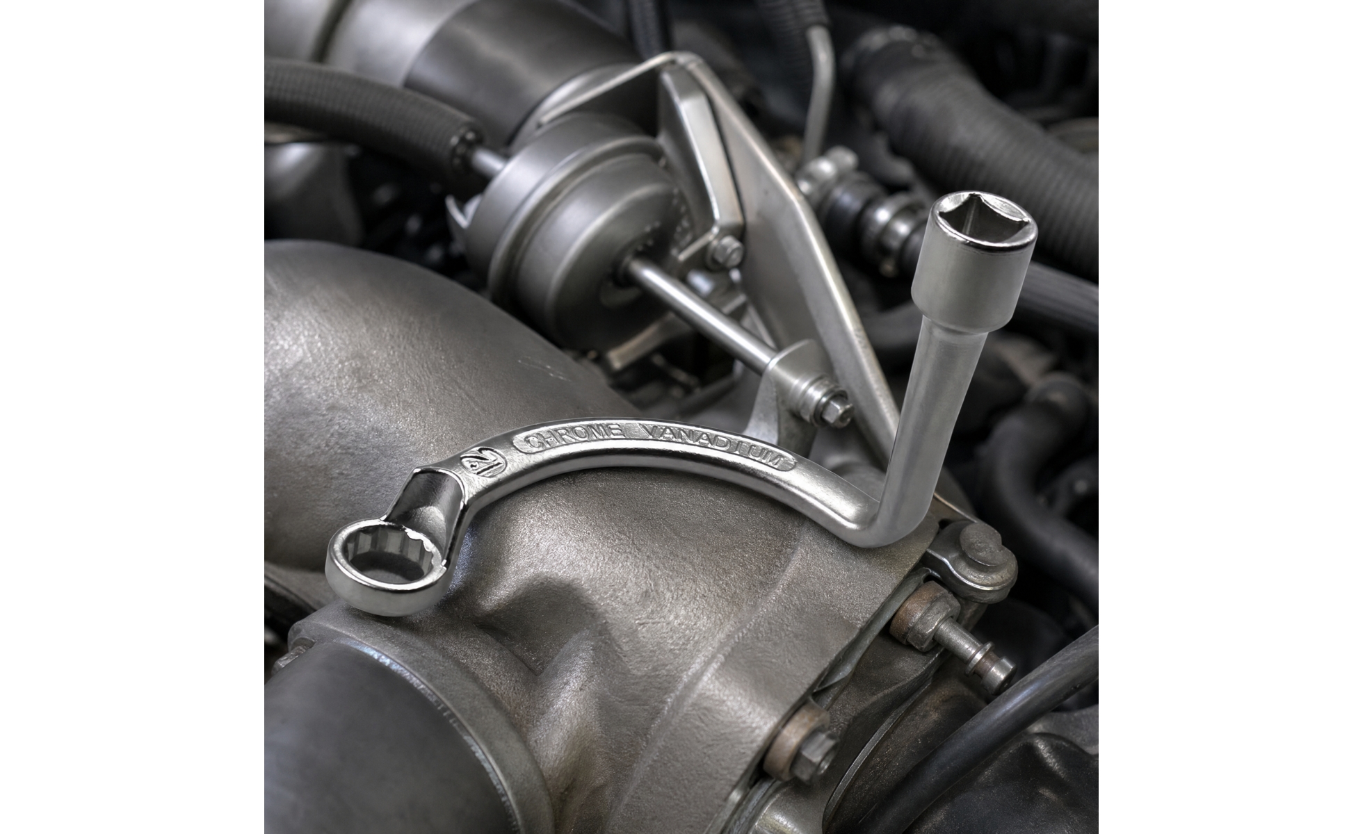 Turbocharger Wrench Chrome-Vanadium Finish for Workshop, Automotive Technicians