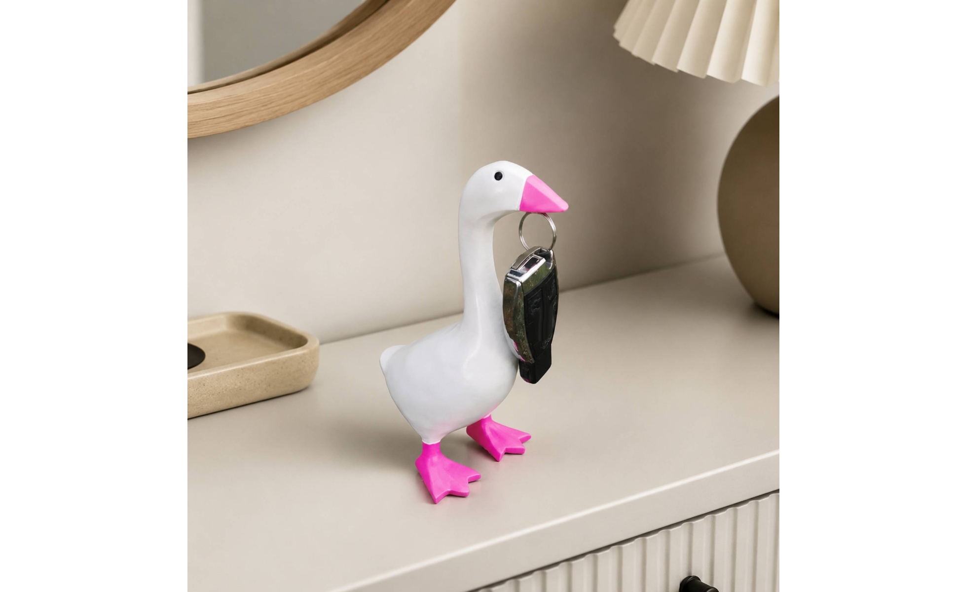 Goose-Shaped Decorative Figurine DIY-Friendly Goose Figurine with Webbed Feet