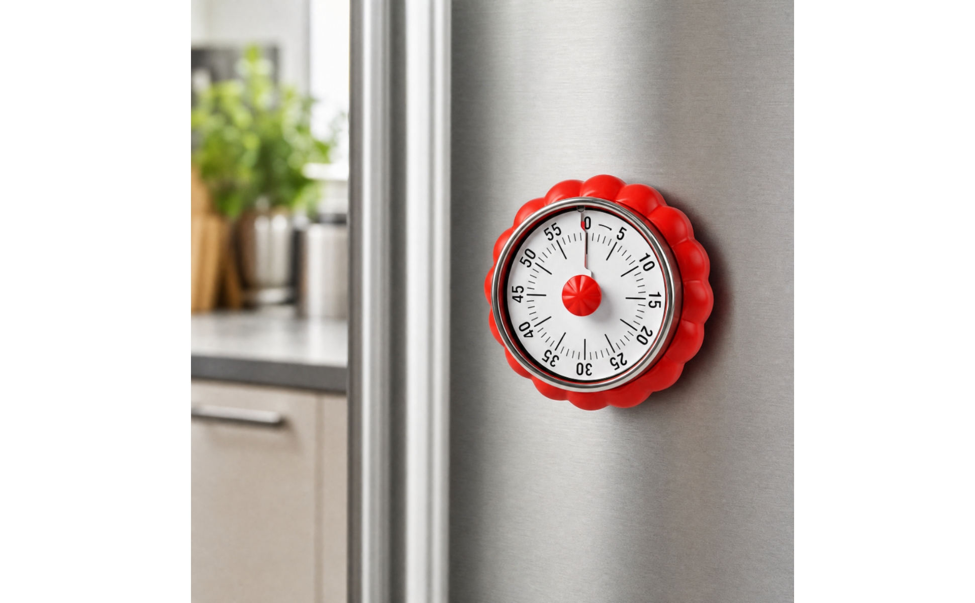 Round Mechanical Kitchen Timer No Batteries Needed for Baking, Food Cooking