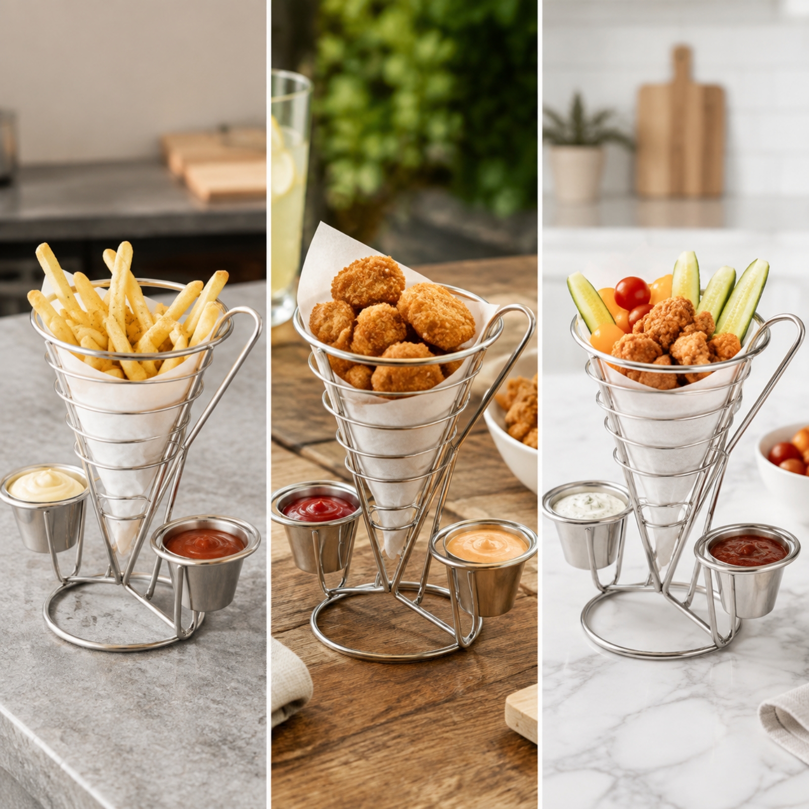 3 Pieces Stainless Steel Food Serving Rack Heat-Resistant for Cafés ...