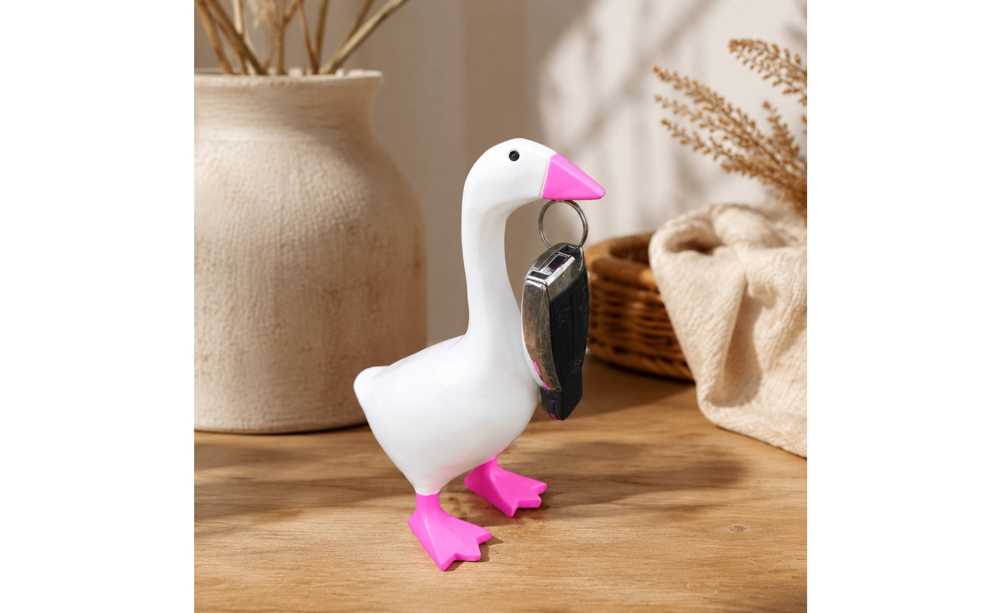 Goose-Shaped Decorative Figurine DIY-Friendly Goose Figurine with Webbed Feet