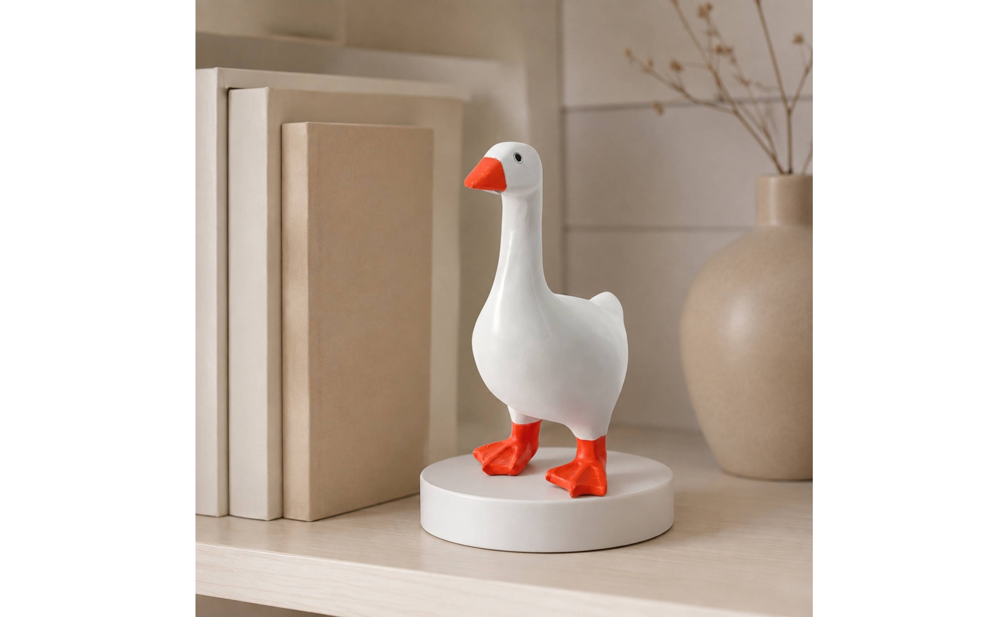 Goose-Shaped Decorative Figurine DIY-Friendly Goose Figurine with Webbed Feet