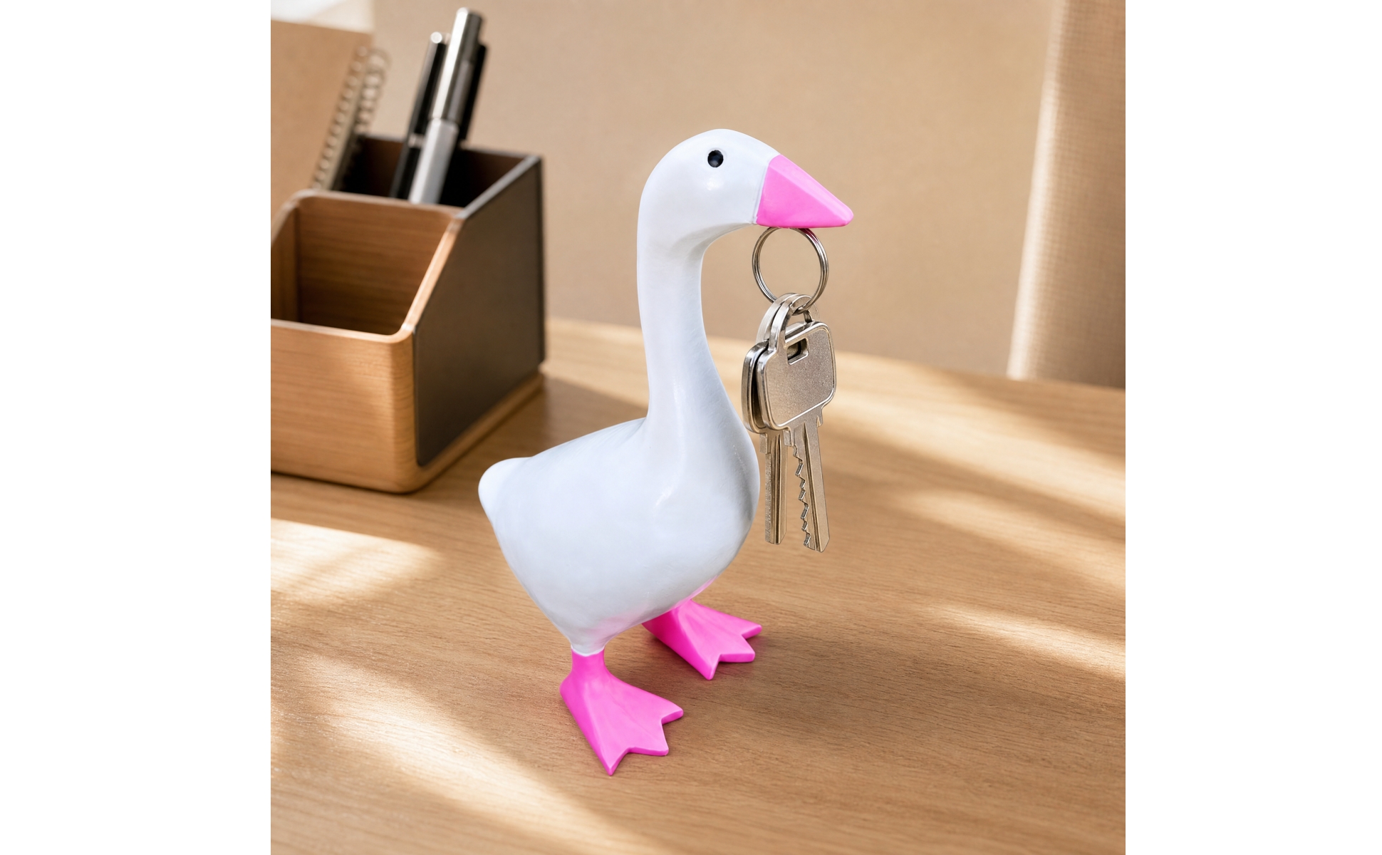 Goose-Shaped Decorative Figurine DIY-Friendly Goose Figurine with Webbed Feet