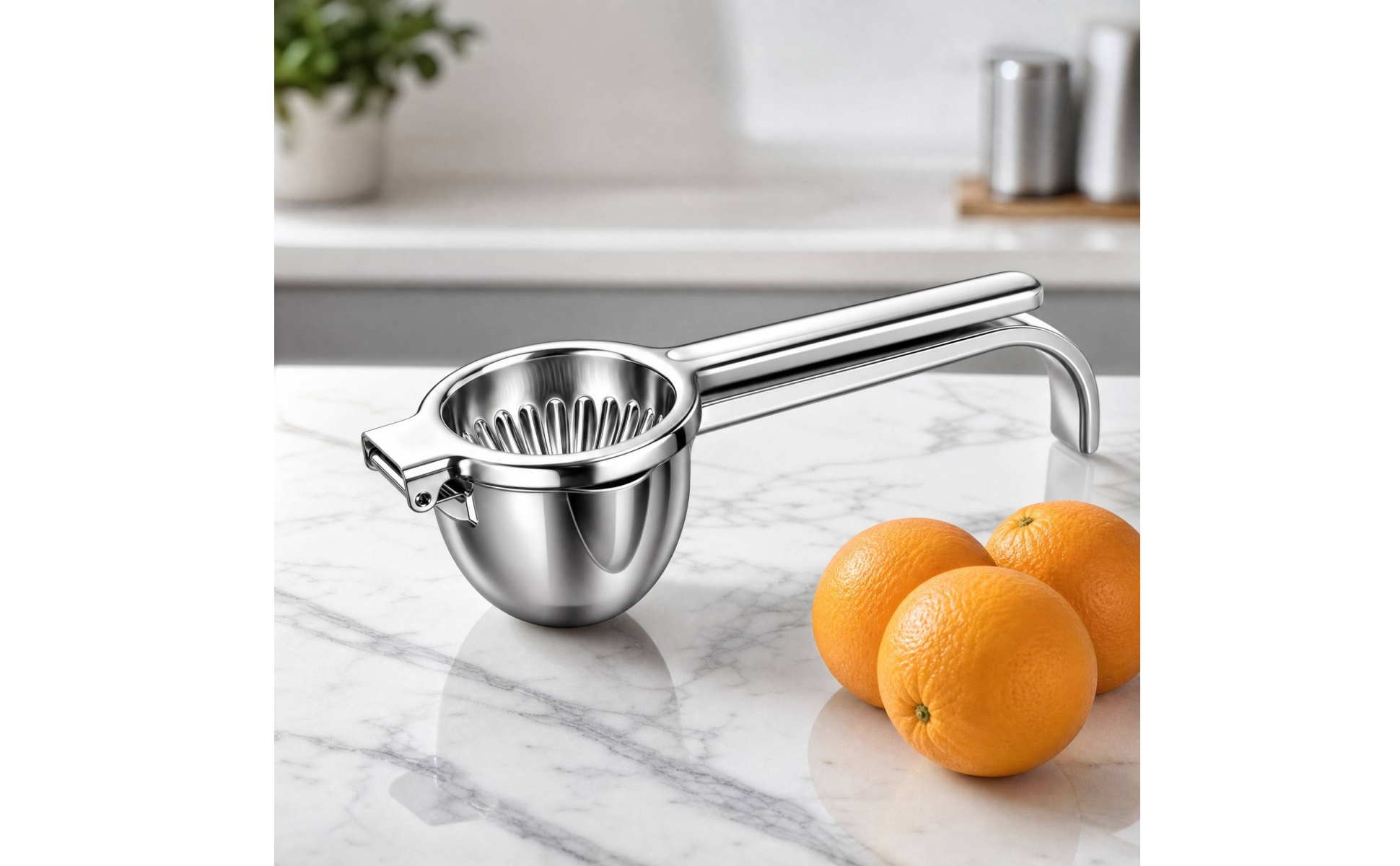 Hinged Citrus Press with Long Handles Efficient Stainless Steel Fruit Press