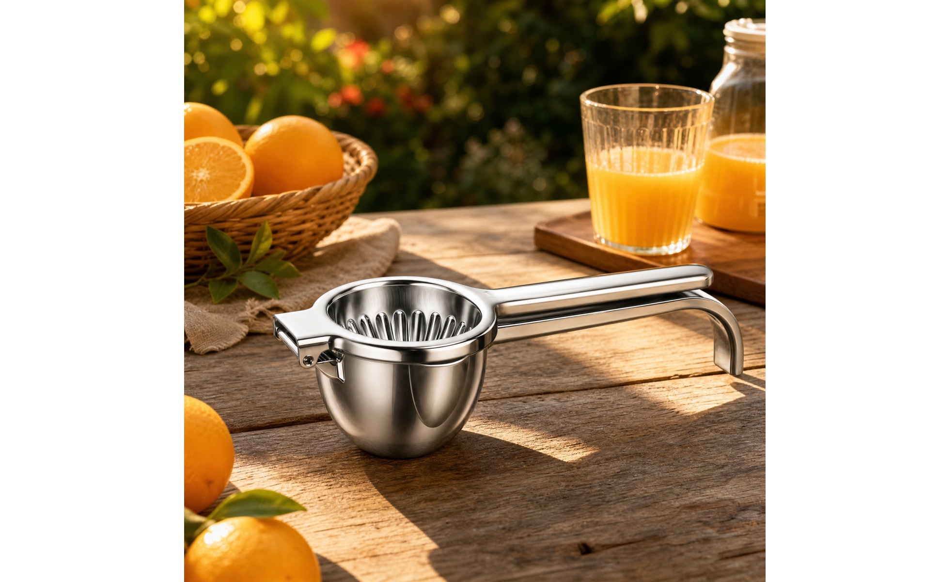 Hinged Citrus Press with Long Handles Efficient Stainless Steel Fruit Press
