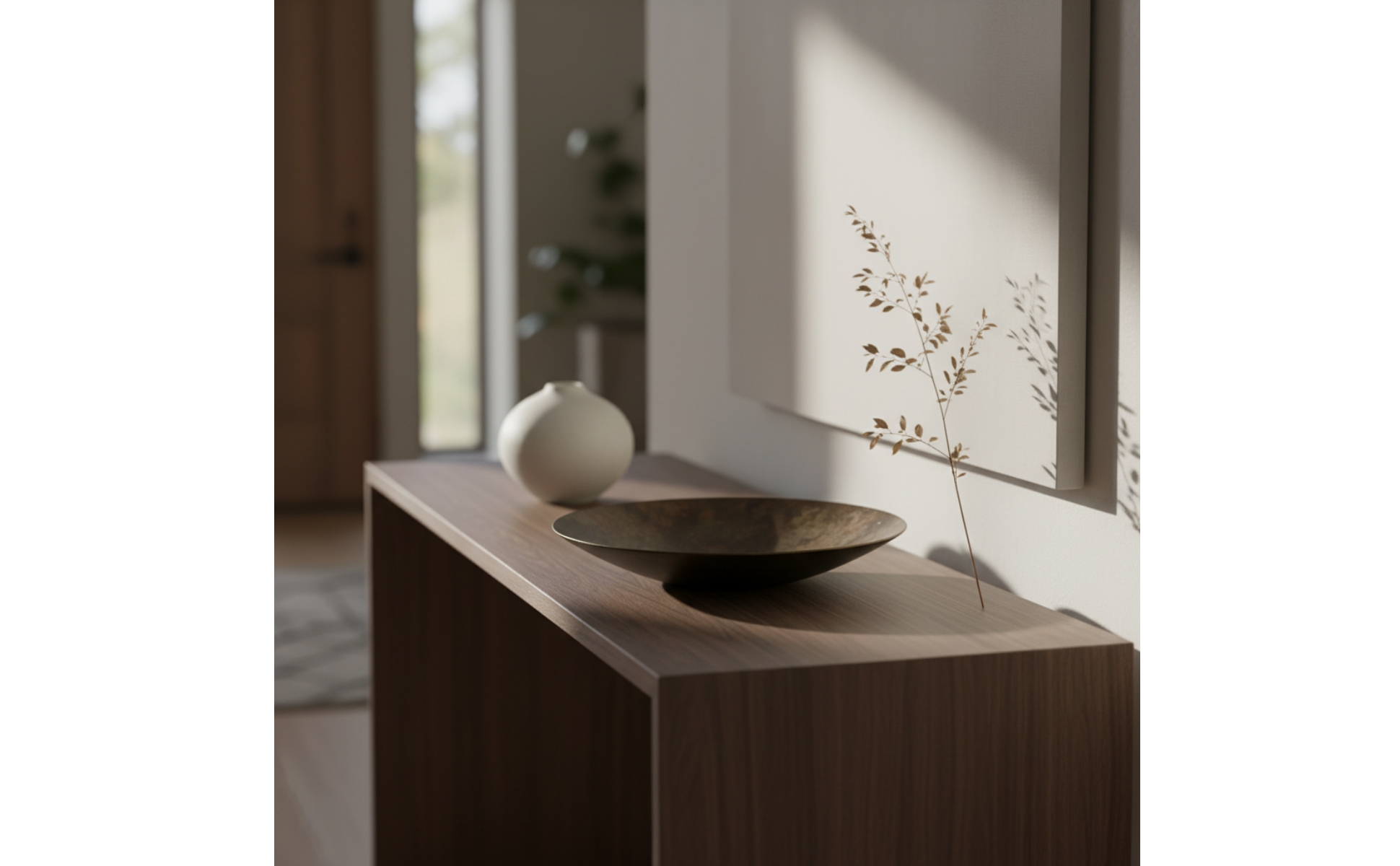 Oval Metal Fruit Tray for Entryway Console, Minimalist Interior Styling