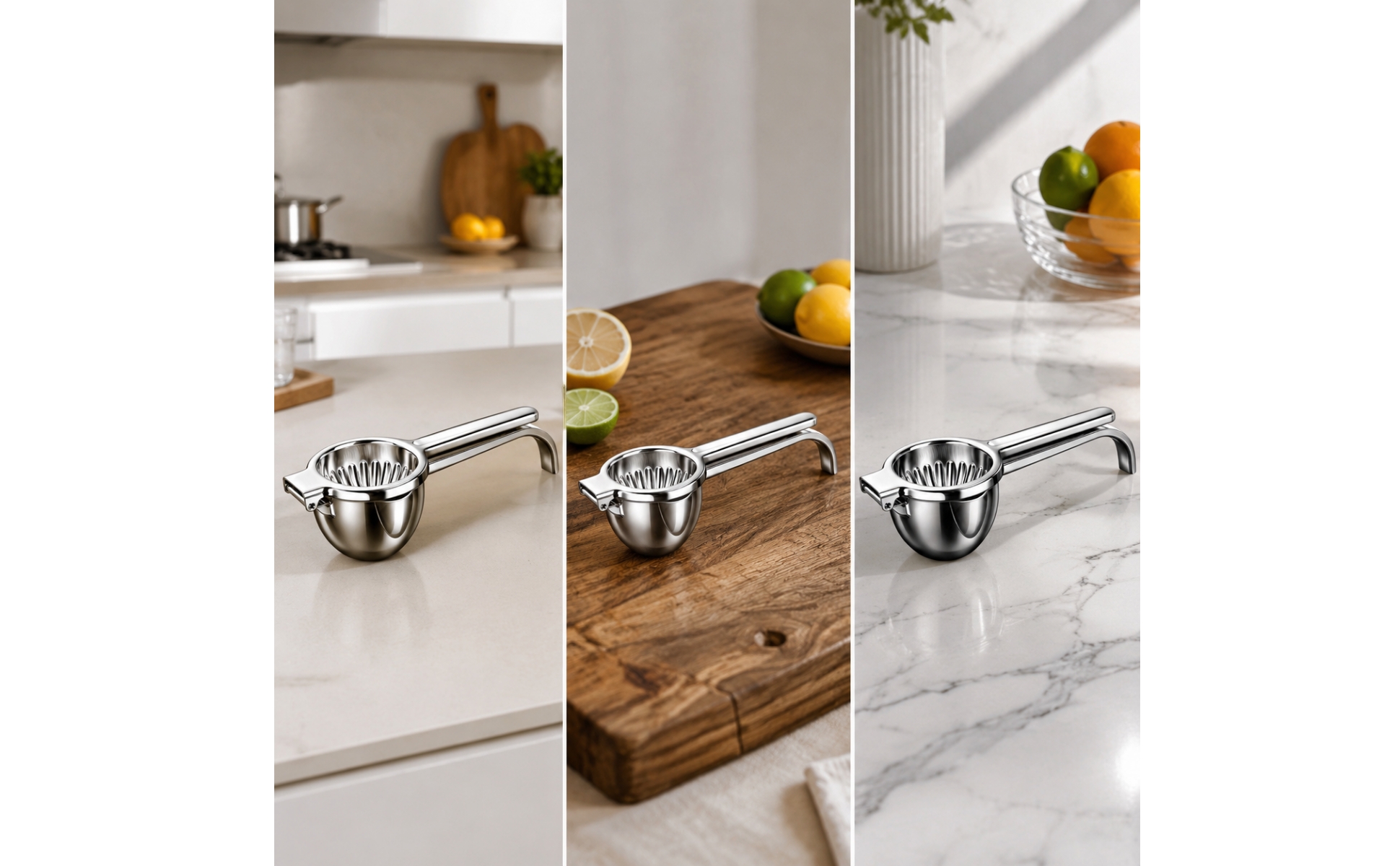 Hinged Citrus Press with Long Handles Efficient Stainless Steel Fruit Press