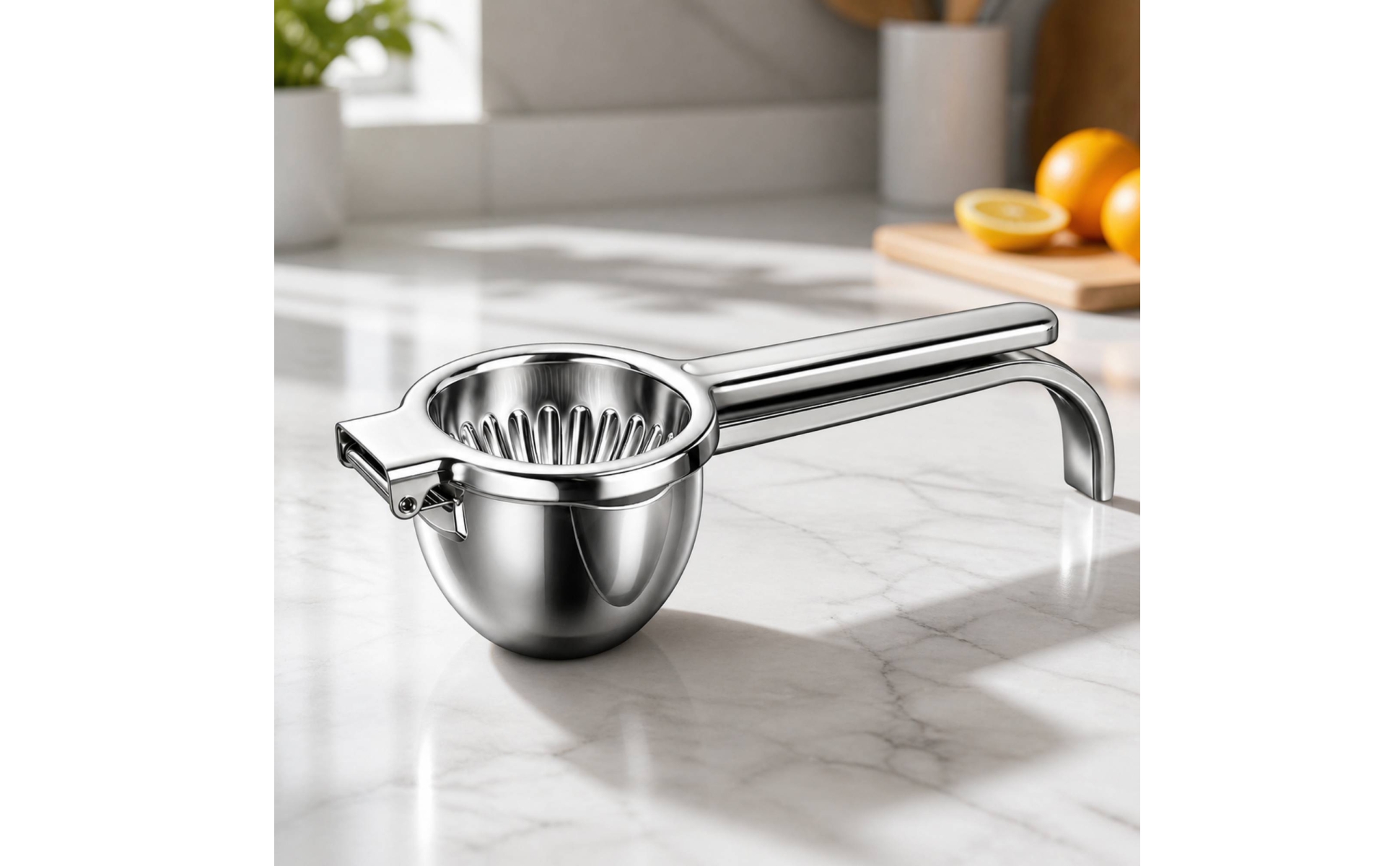 Hinged Citrus Press with Long Handles Efficient Stainless Steel Fruit Press