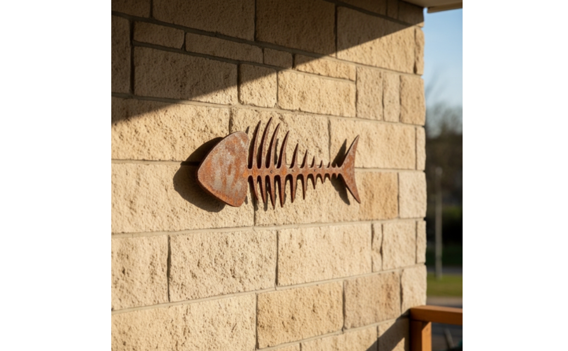 Iron Fishbone Wall Hanging Coastal for Living Room, Seaside-Inspired Interiors