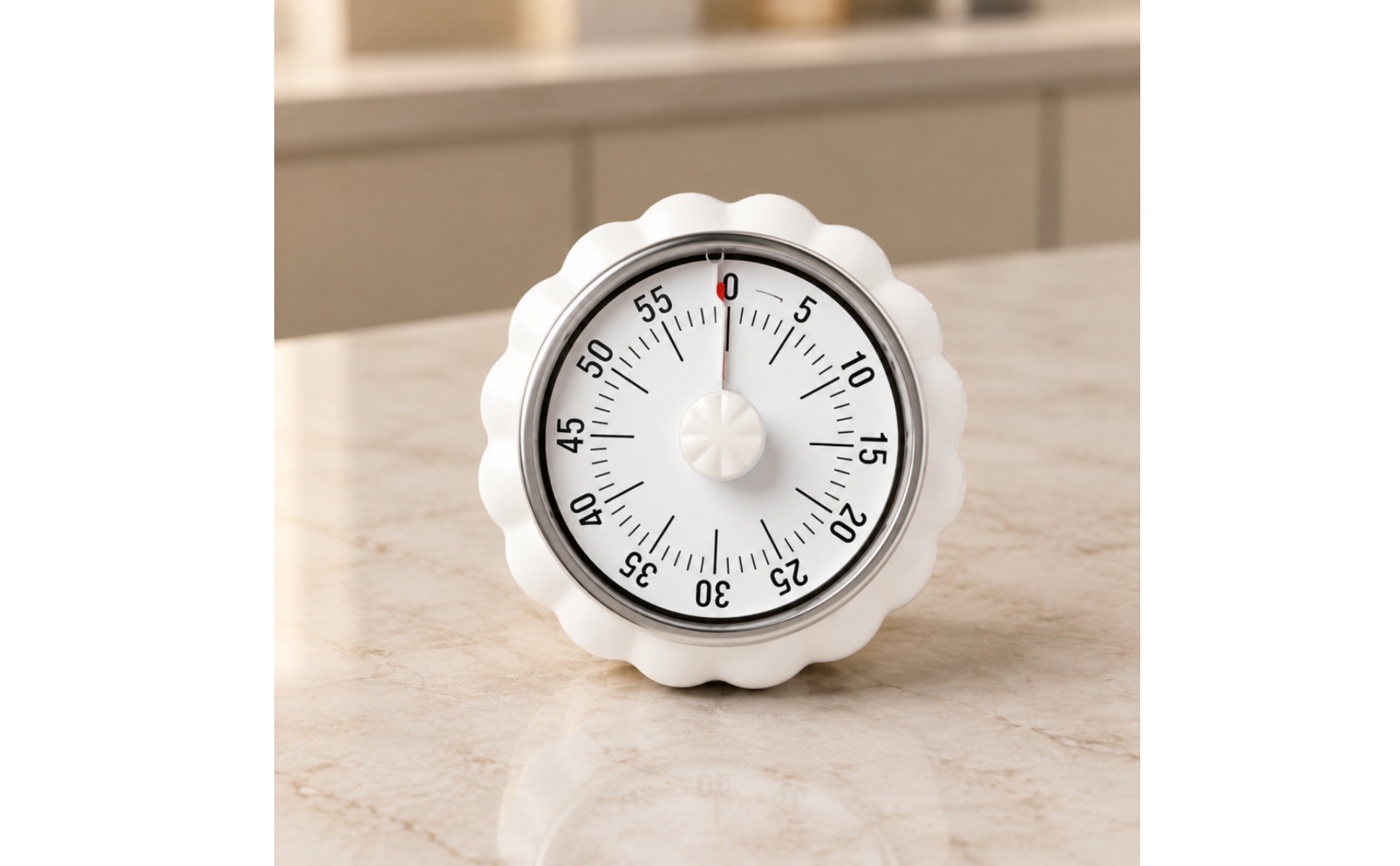 Round Mechanical Kitchen Timer No Batteries Needed for Baking, Food Cooking