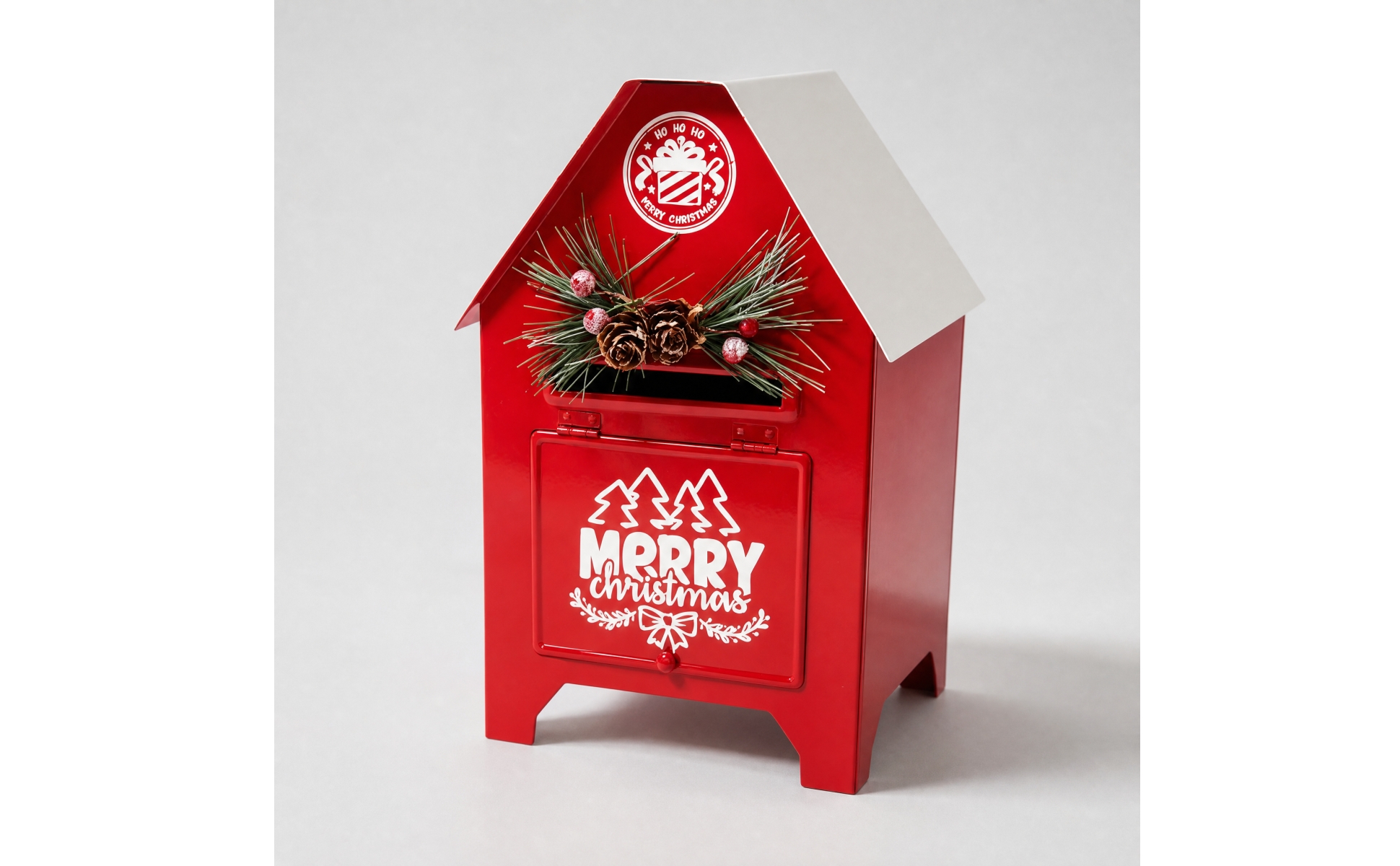 Iron Christmas Mailbox Decoration Festive for Porch, Seasonal Displays, Families