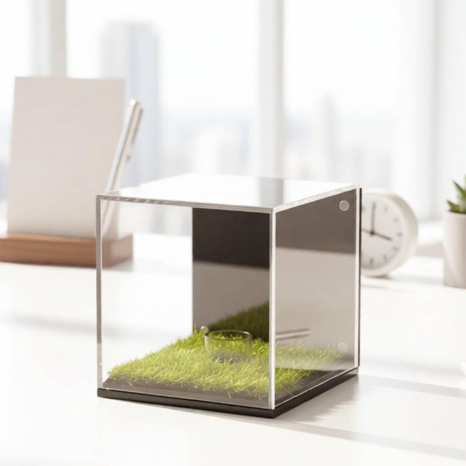 Display Box Compact Clear Golf Ball Showcase with Grass Interior Slim ...