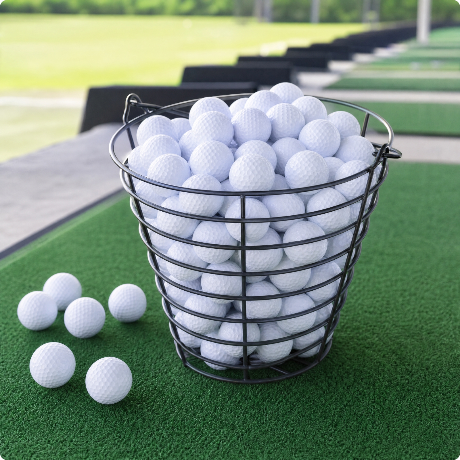 Golf Ball Basket Black for Driving Ranges, Home Practice Areas