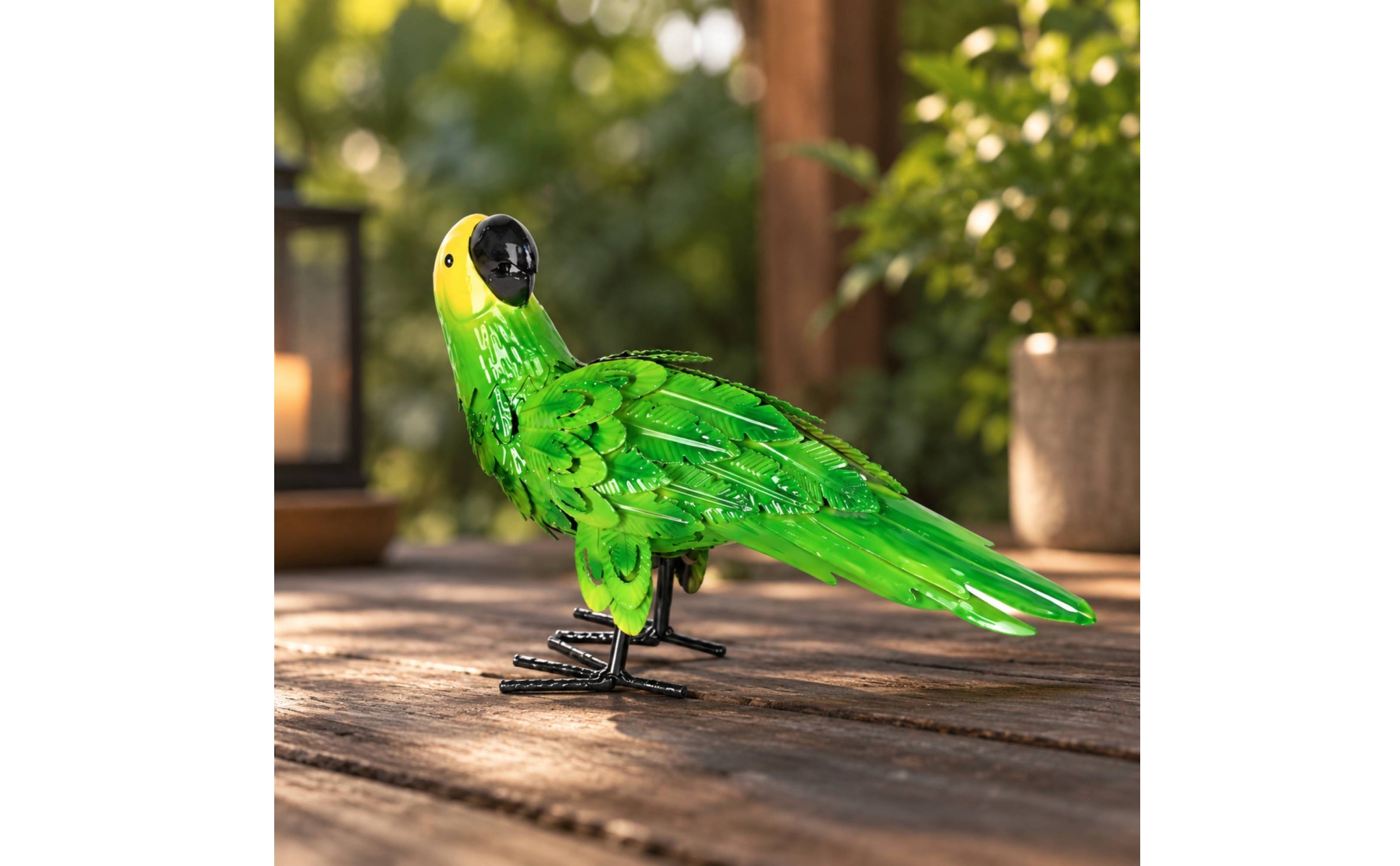 Parrot-Shaped Metal Sculpture Indoor Outdoor for Landscape Decoration, Entryway