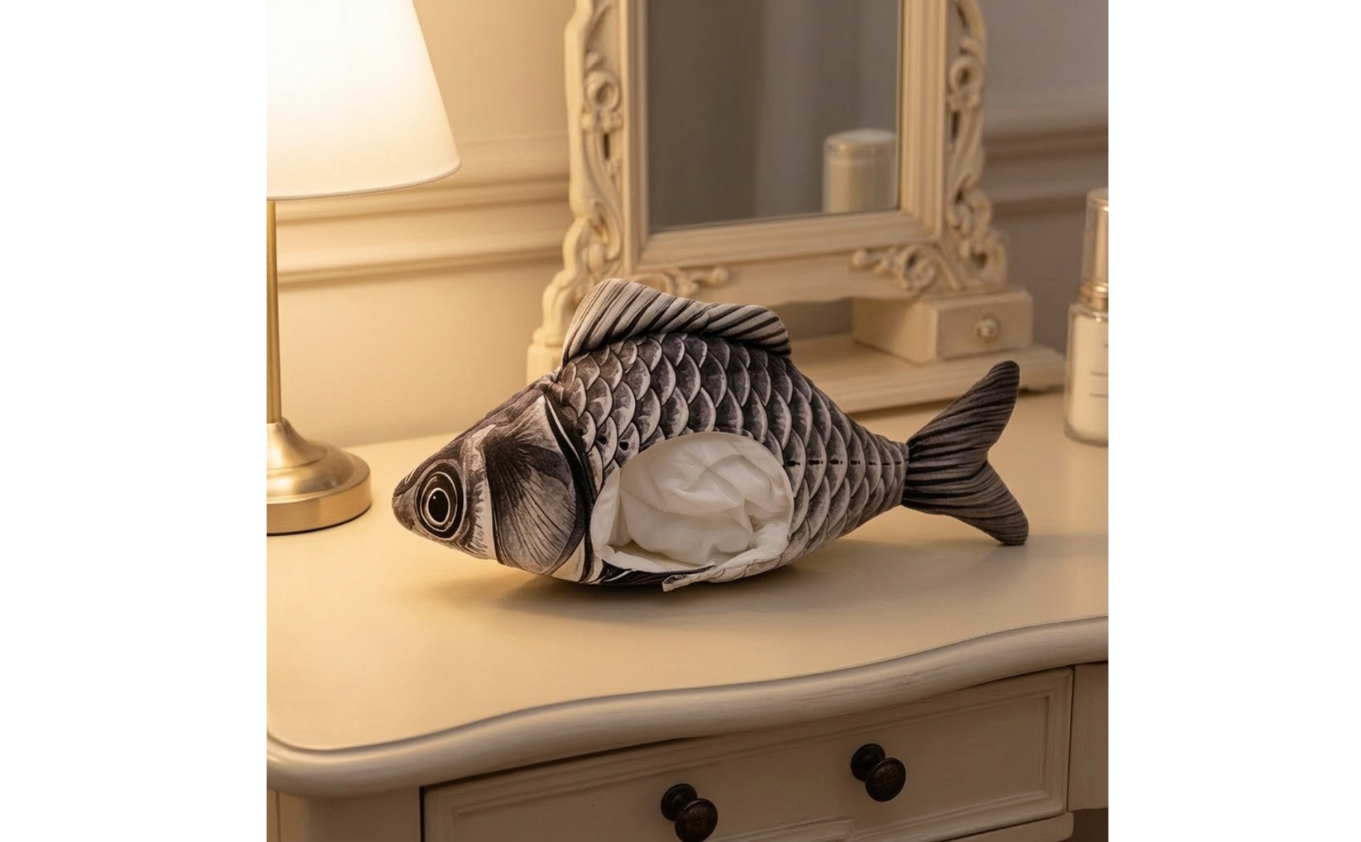 Novelty Fish Headpiece One-Size Fish Head Costume Hat Padded for Photo Sessions