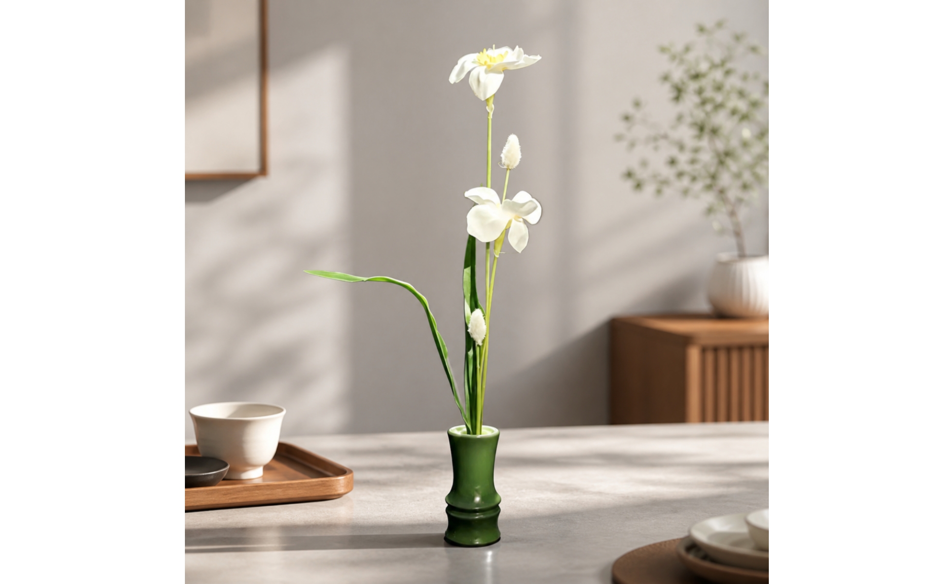 Resin Artificial Floral Centerpiece No Pollen for Banquet Tables, Event Displays