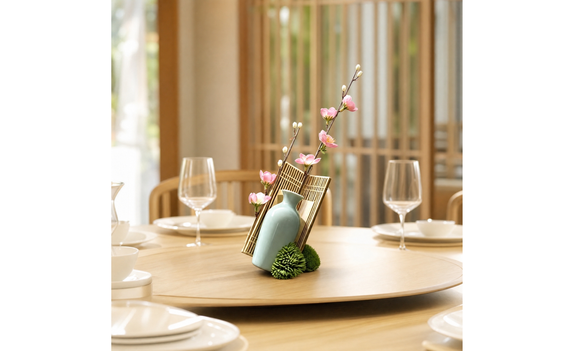Resin Artificial Floral Centerpiece No Pollen for Banquet Tables, Event Displays
