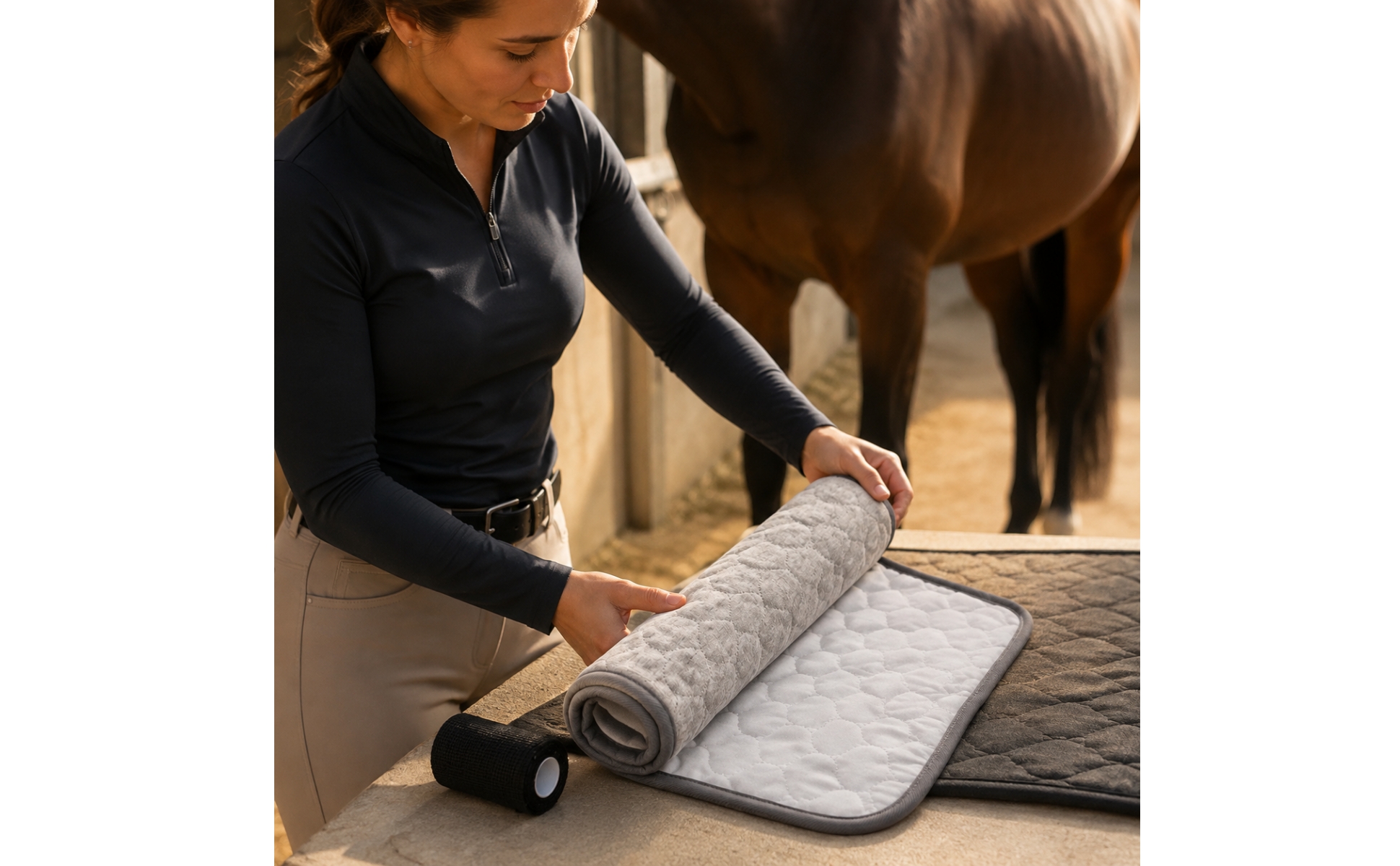 Horse Leg Protection Pad with Wrap Lightweight for Arena Riding, Equestrians
