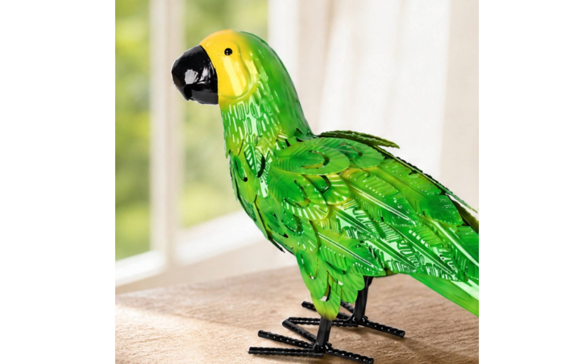 Parrot-Shaped Metal Sculpture Indoor Outdoor for Landscape Decoration, Entryway