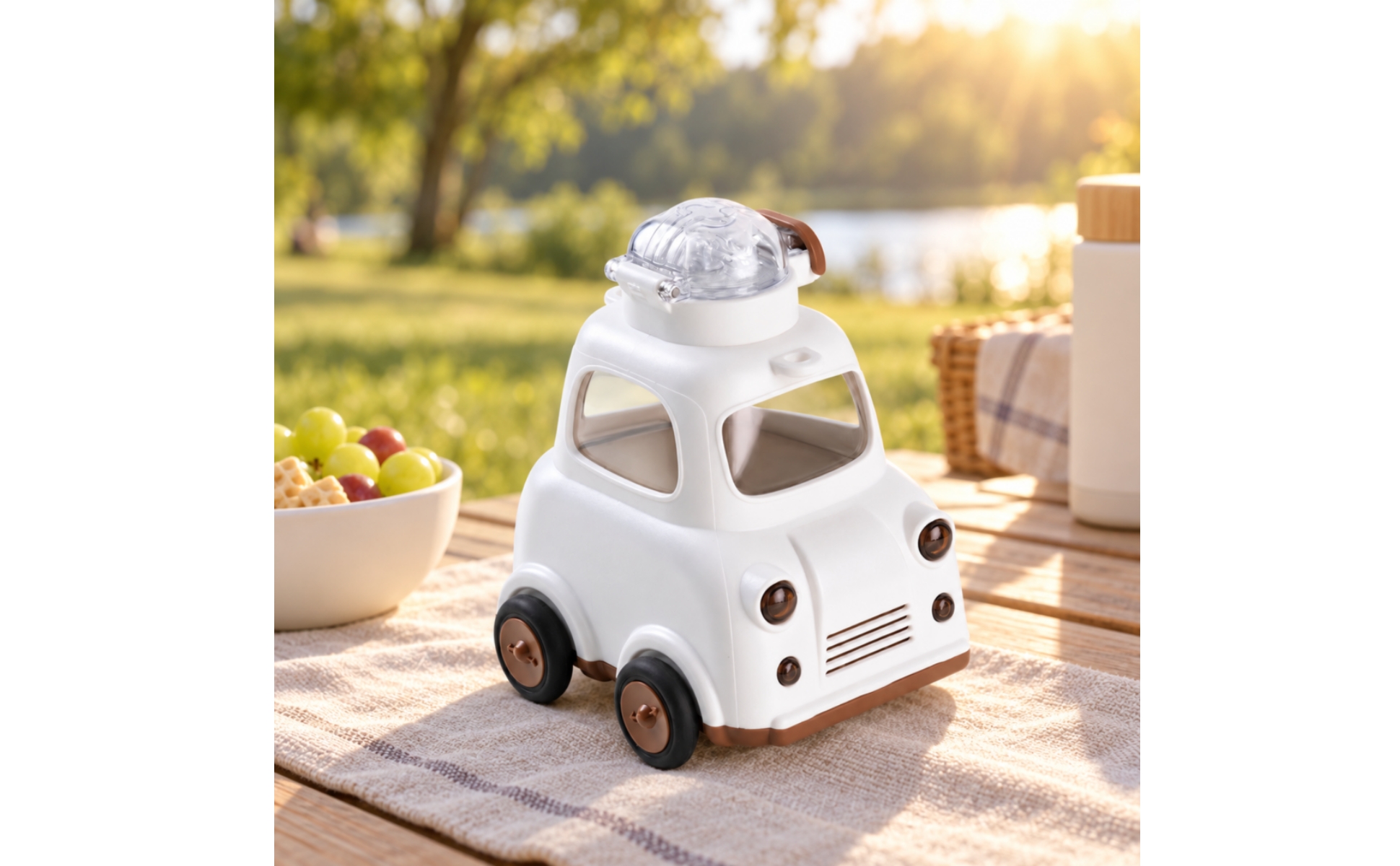 Car-Shaped Drinking Cup Child-Friendly Car Straw Cup with Lid 600 Ml Capacity
