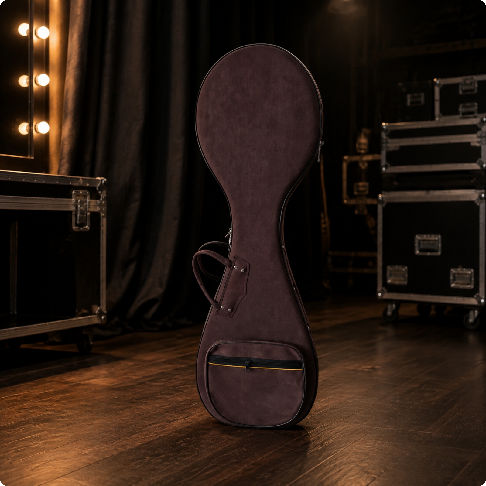 Shaped Pipa Hard Case Padded Interior for Rehearsals