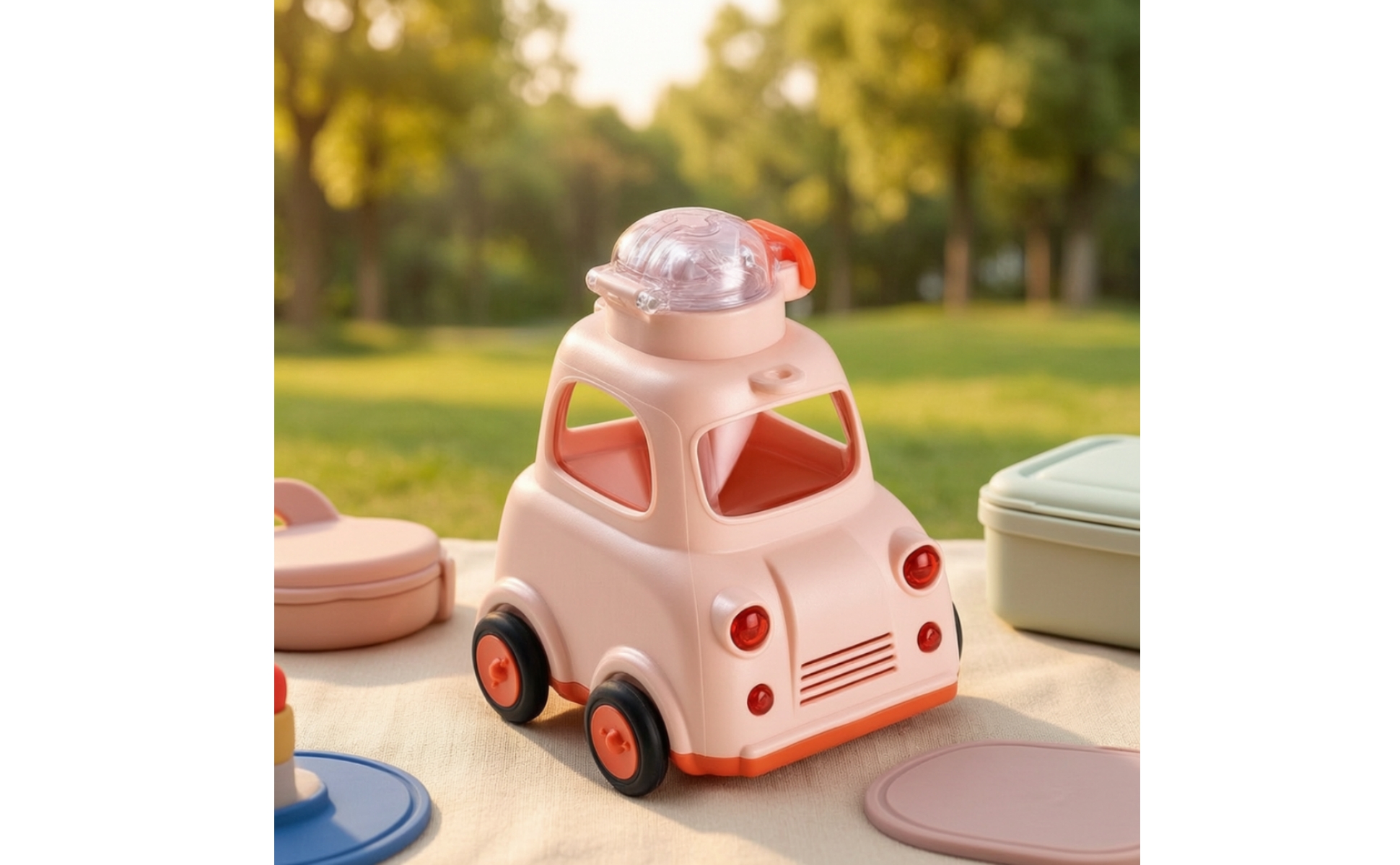 Car-Shaped Drinking Cup Child-Friendly Car Straw Cup with Lid 600 Ml Capacity