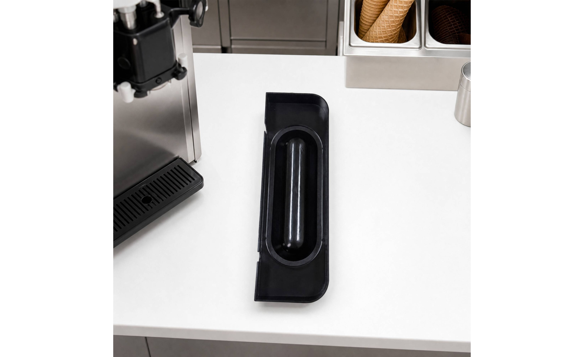 Soft Serve Ice Cream Machine Collection Tray Black for Dessert Shop Owners