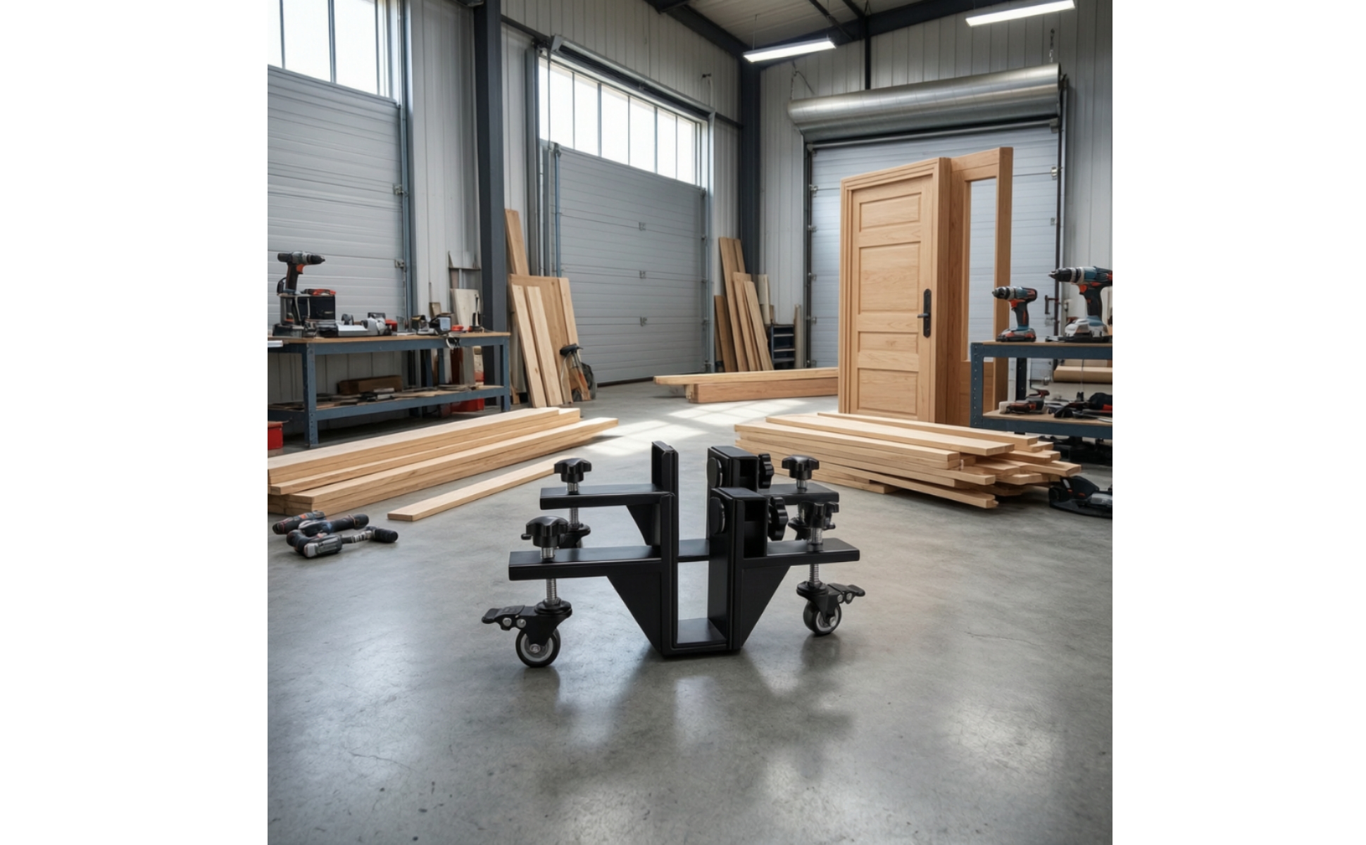 2 Pieces Iron Moving Dolly Cart Heavy-Duty Iron Door-Panel Moving Dolly