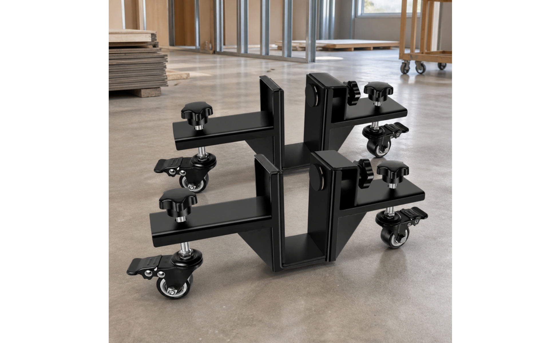 2 Pieces Iron Moving Dolly Cart Heavy-Duty Iron Door-Panel Moving Dolly