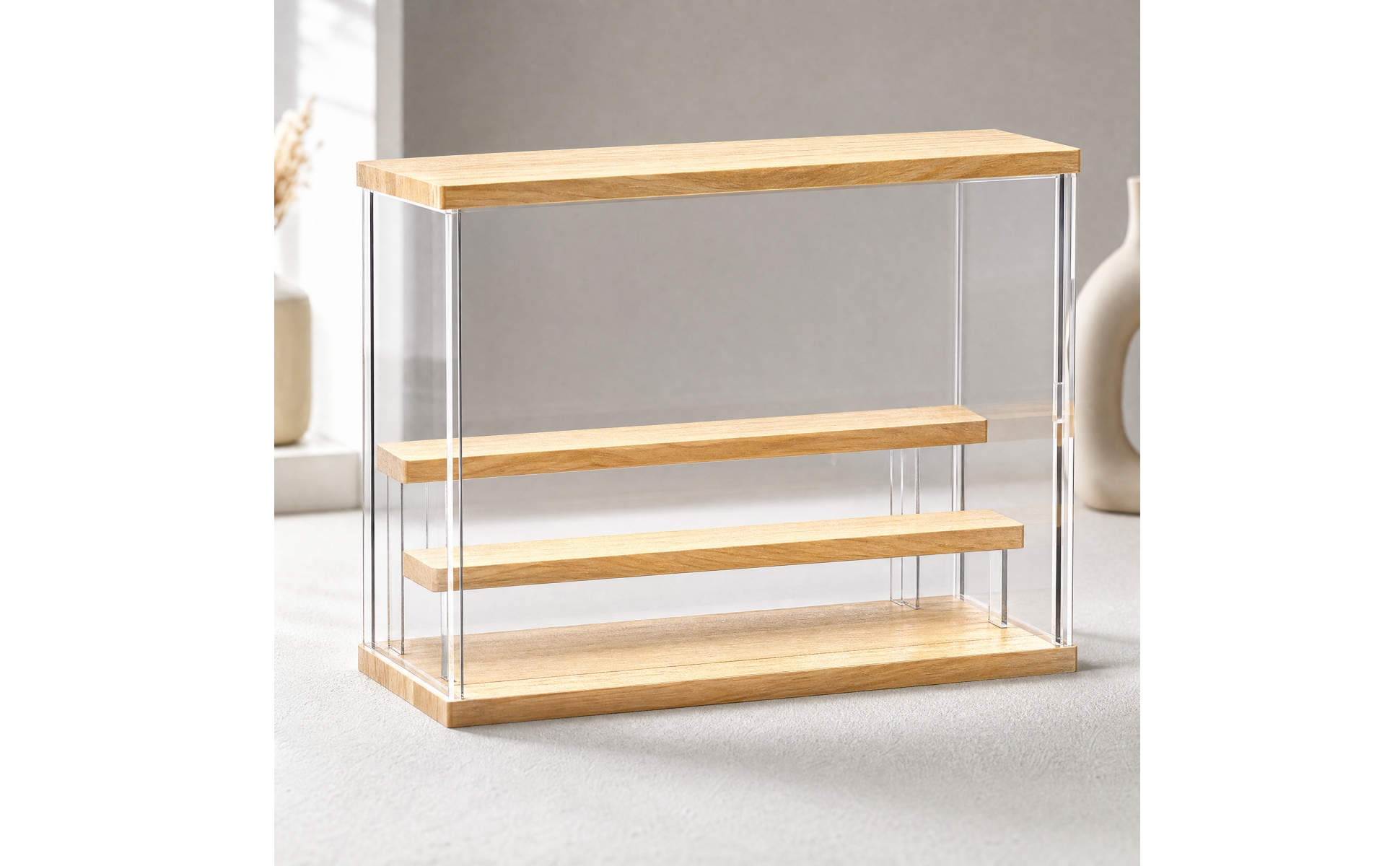 Acryl-Vitrine mit LED-Beleuchtung transparent Display-Vitrine mit LED-Toplicht