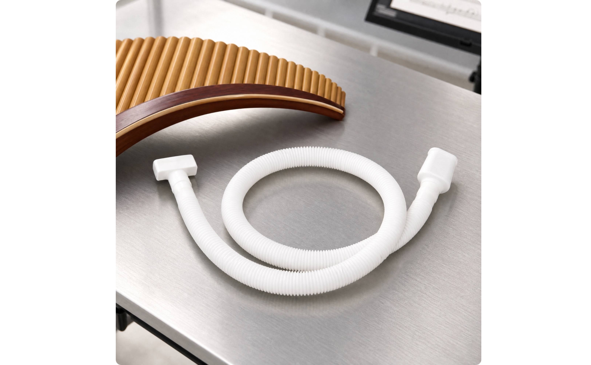 Flexible Pan Flute Blowpipe Bendable Ribbed Hose Blowpipe