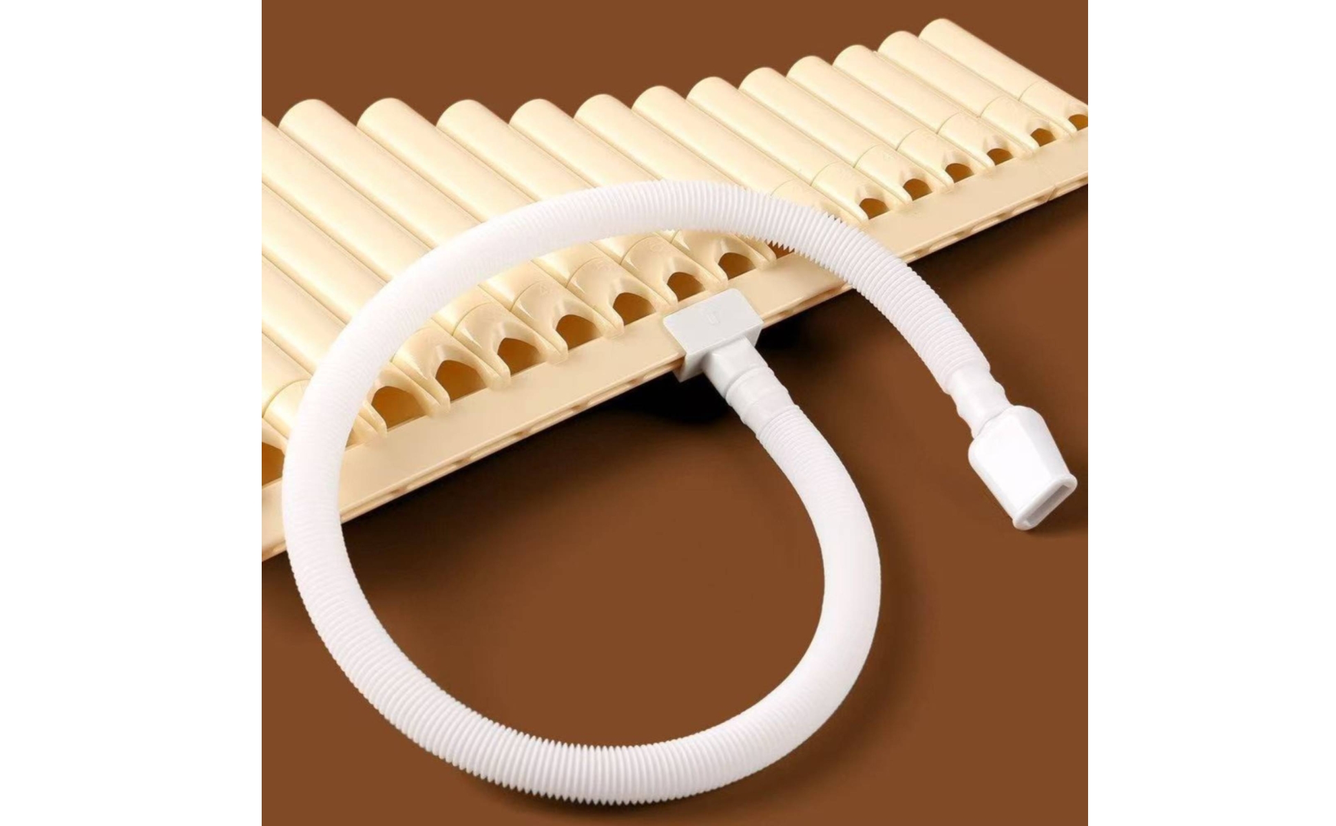 Flexible Pan Flute Blowpipe Bendable Ribbed Hose Blowpipe