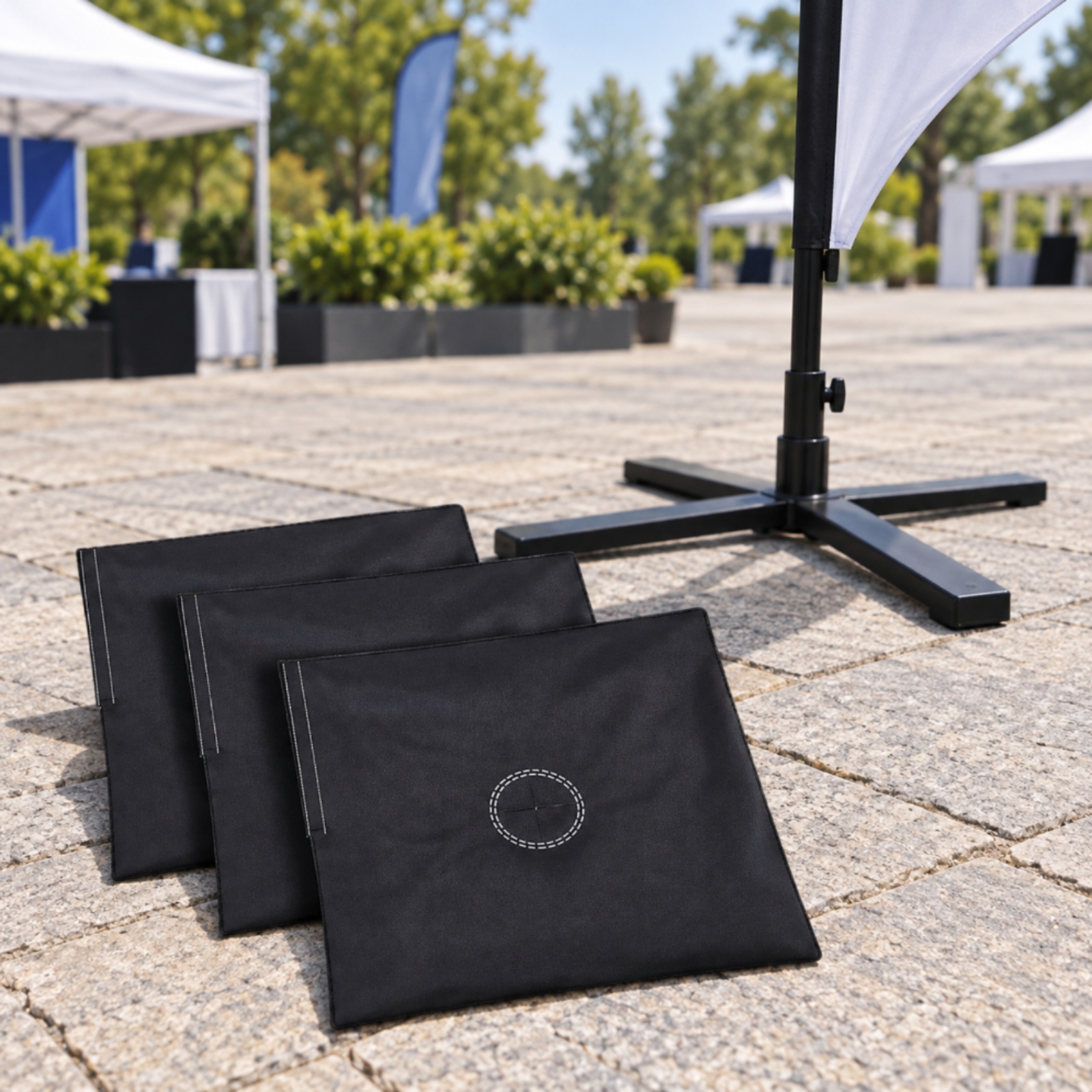 3 Stück Canvas-Sandsack für Federflaggen Wetterfest für Außenwerbung - Produktbild 1