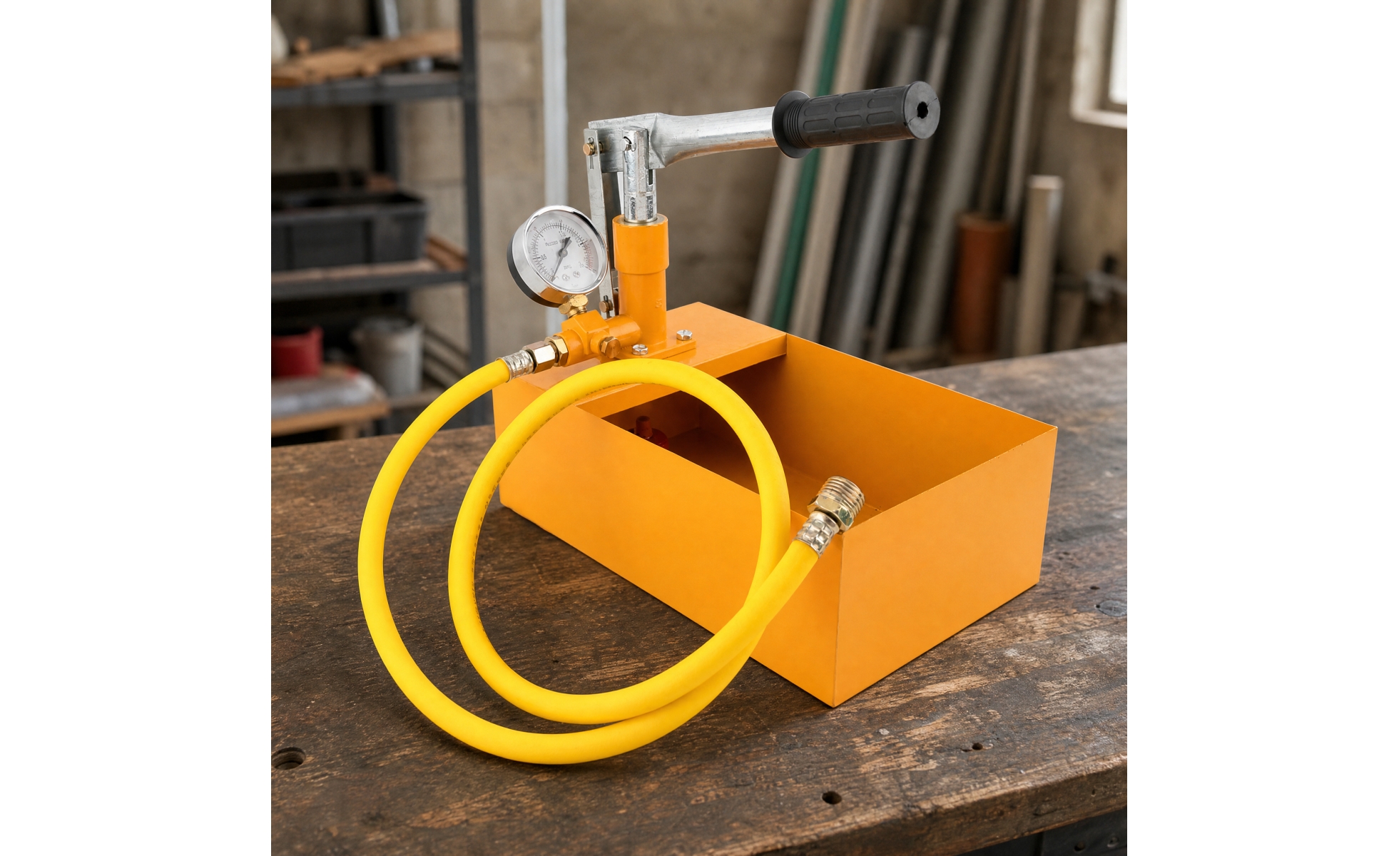 Manual Hydraulic Water Pressure Test Pump No Power Required for Small Workshop
