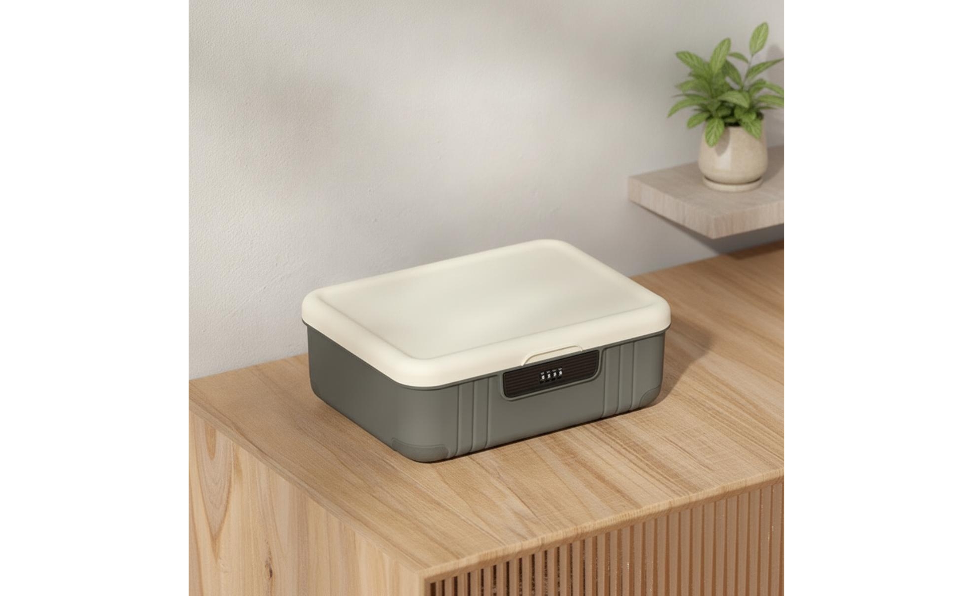 Storage Container Sturdy Rectangular Lockable Storage Box with Combination Lock