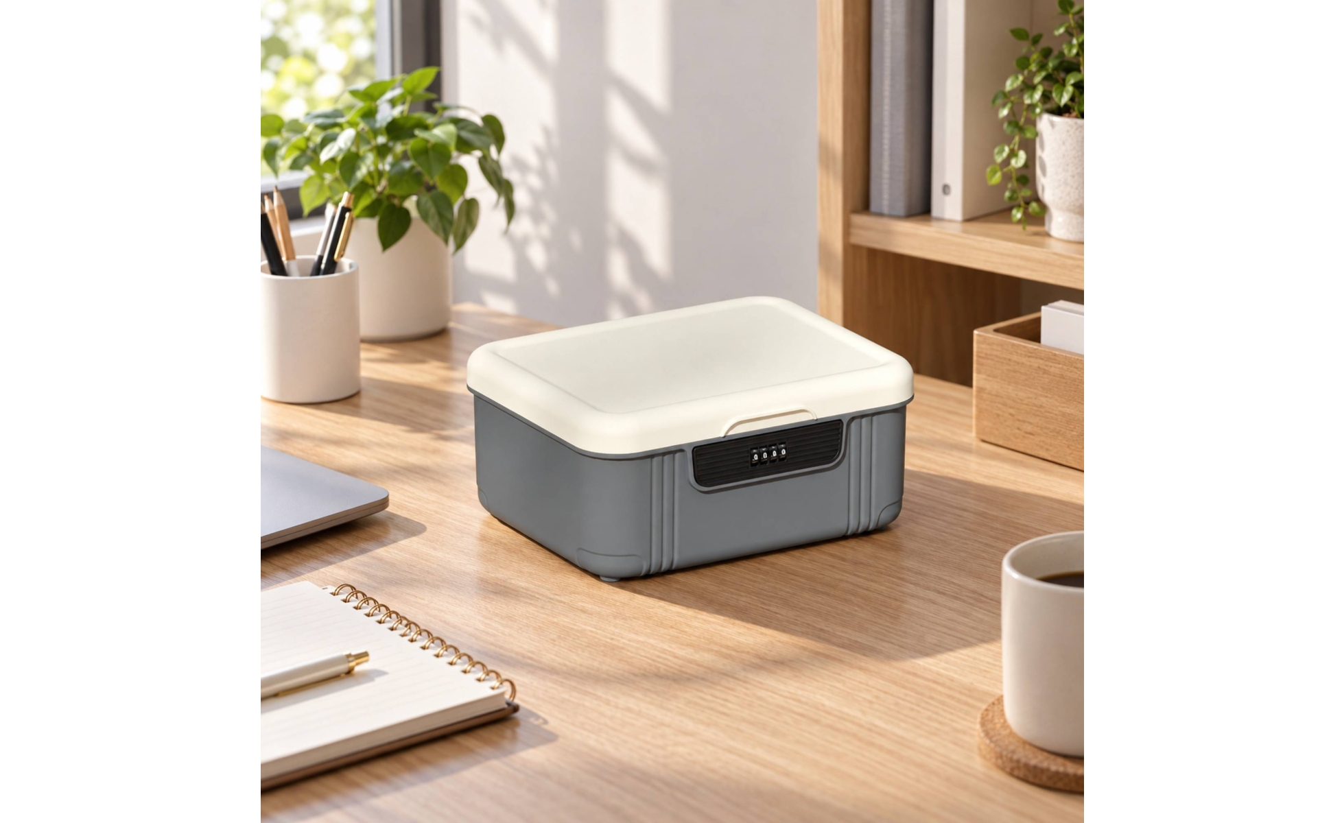 Storage Container Sturdy Rectangular Lockable Storage Box with Combination Lock