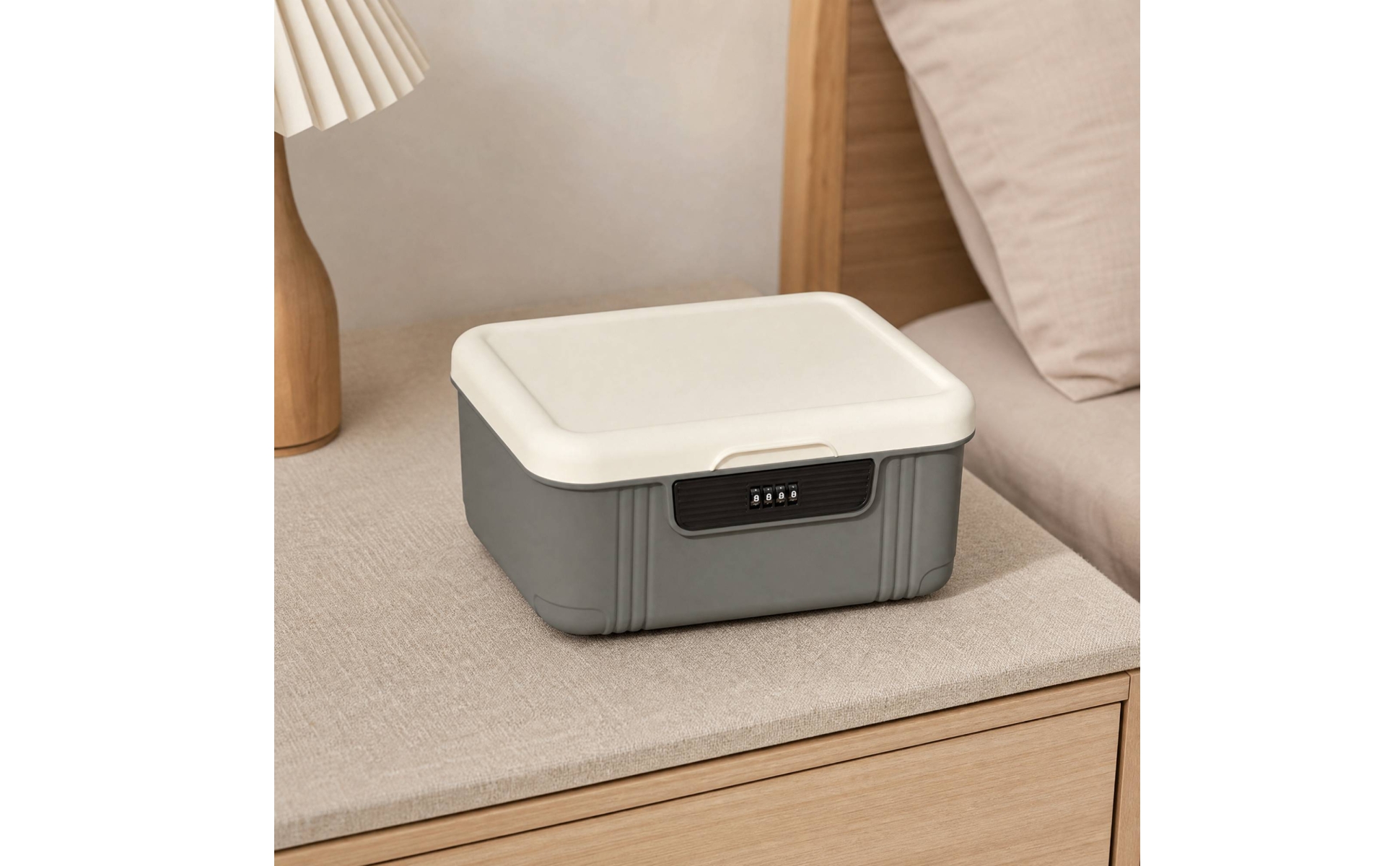 Storage Container Sturdy Rectangular Lockable Storage Box with Combination Lock