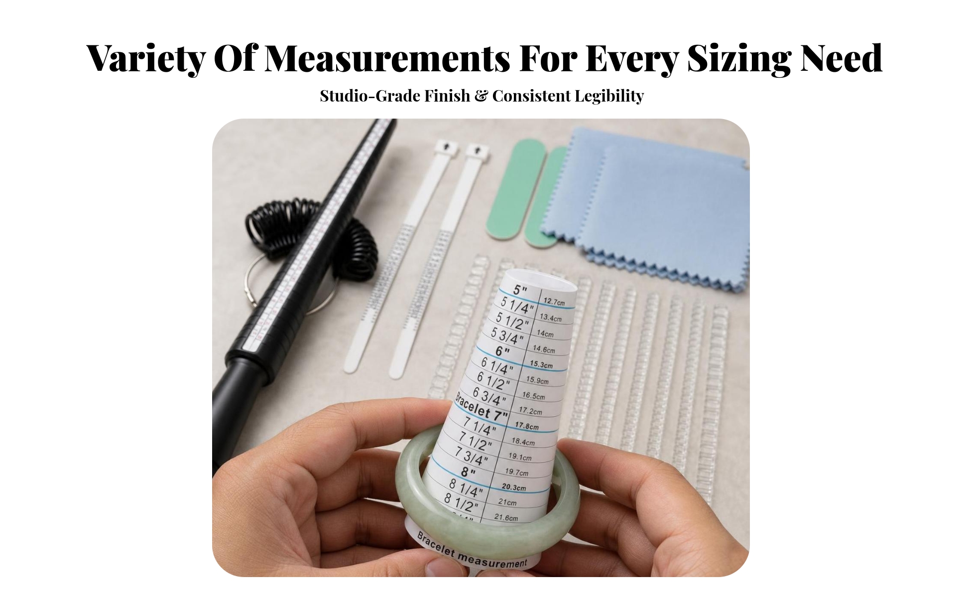 Bracelet Sizer Multi-Function Bracelet Sizer with Measuring Strip Lightweight