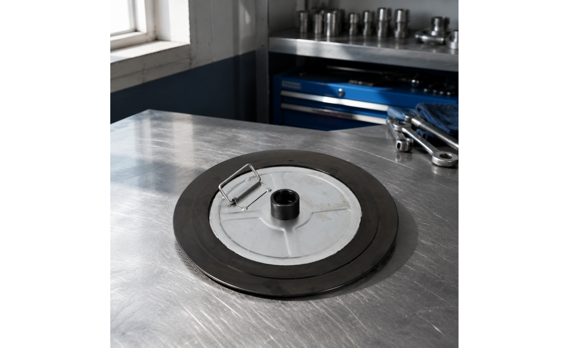 Iron Grease-Pump Pressure Plate Reinforced for Workshop, Garage, Mechanics