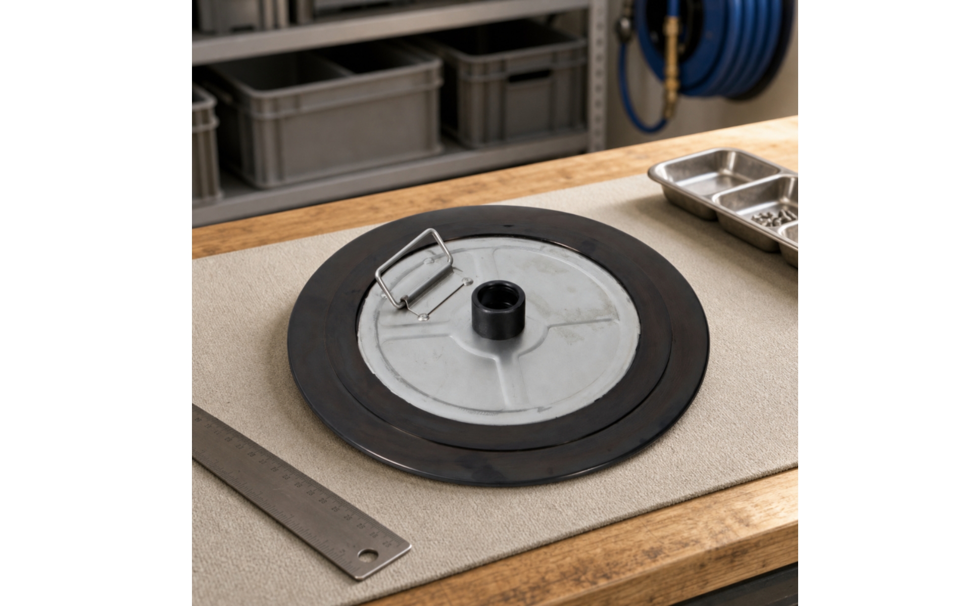 Iron Grease-Pump Pressure Plate Reinforced for Workshop, Garage, Mechanics