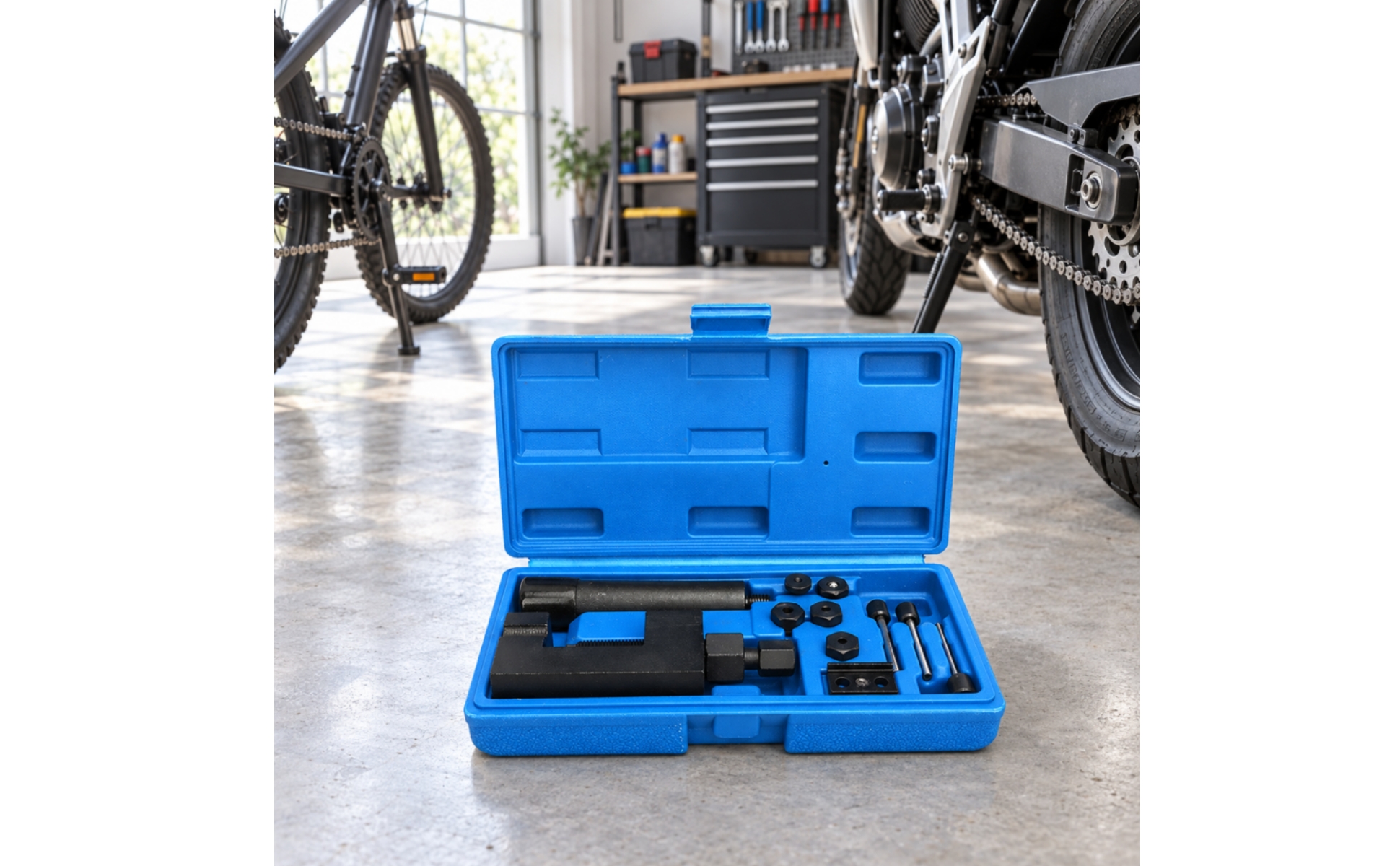 Chain Breaker Set with Storage Case Heavy-Duty for Workshops, Mobile Servicing
